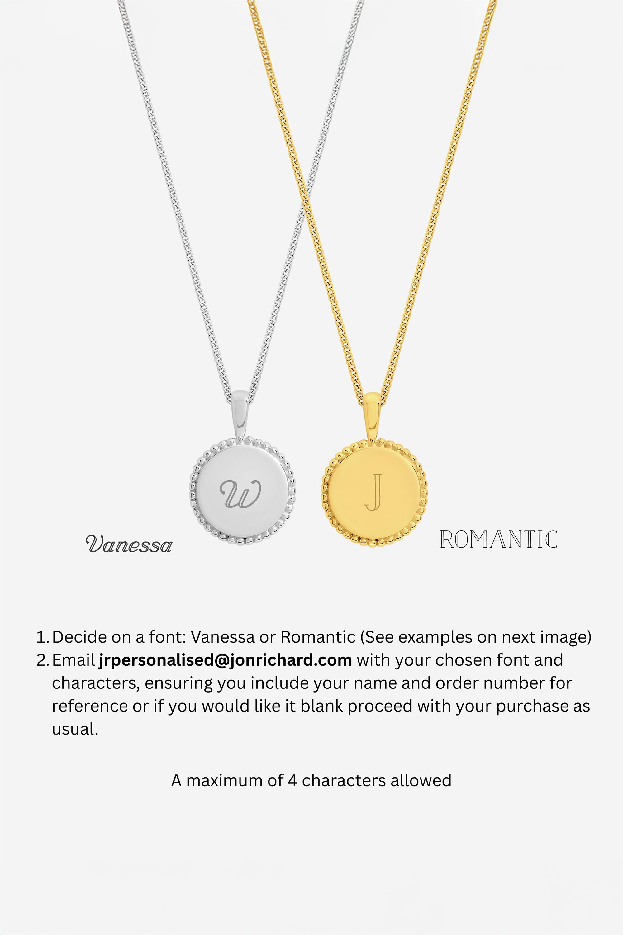 Inicio Sterling Silver Plated Beaded Edge Personalised Pendant - Gift Pouch image 2