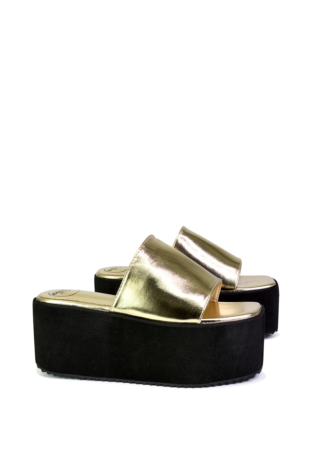 XY London 'Kaiya' Square Toe Slip on Flatform Slider Sandals image 2