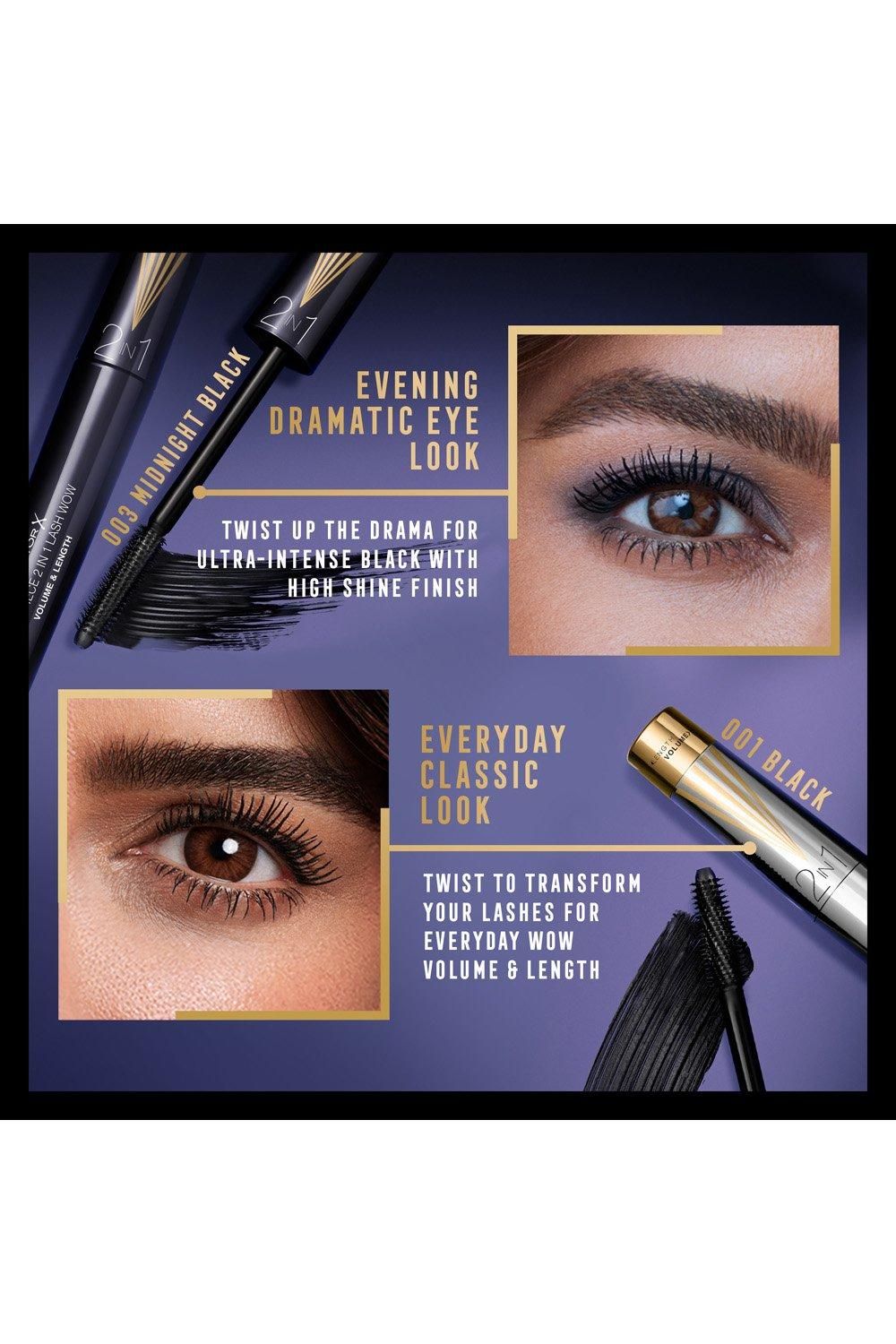 Max Factor Masterpiece 2 In 1 Lash WOW Mascara Midnight Black image 5