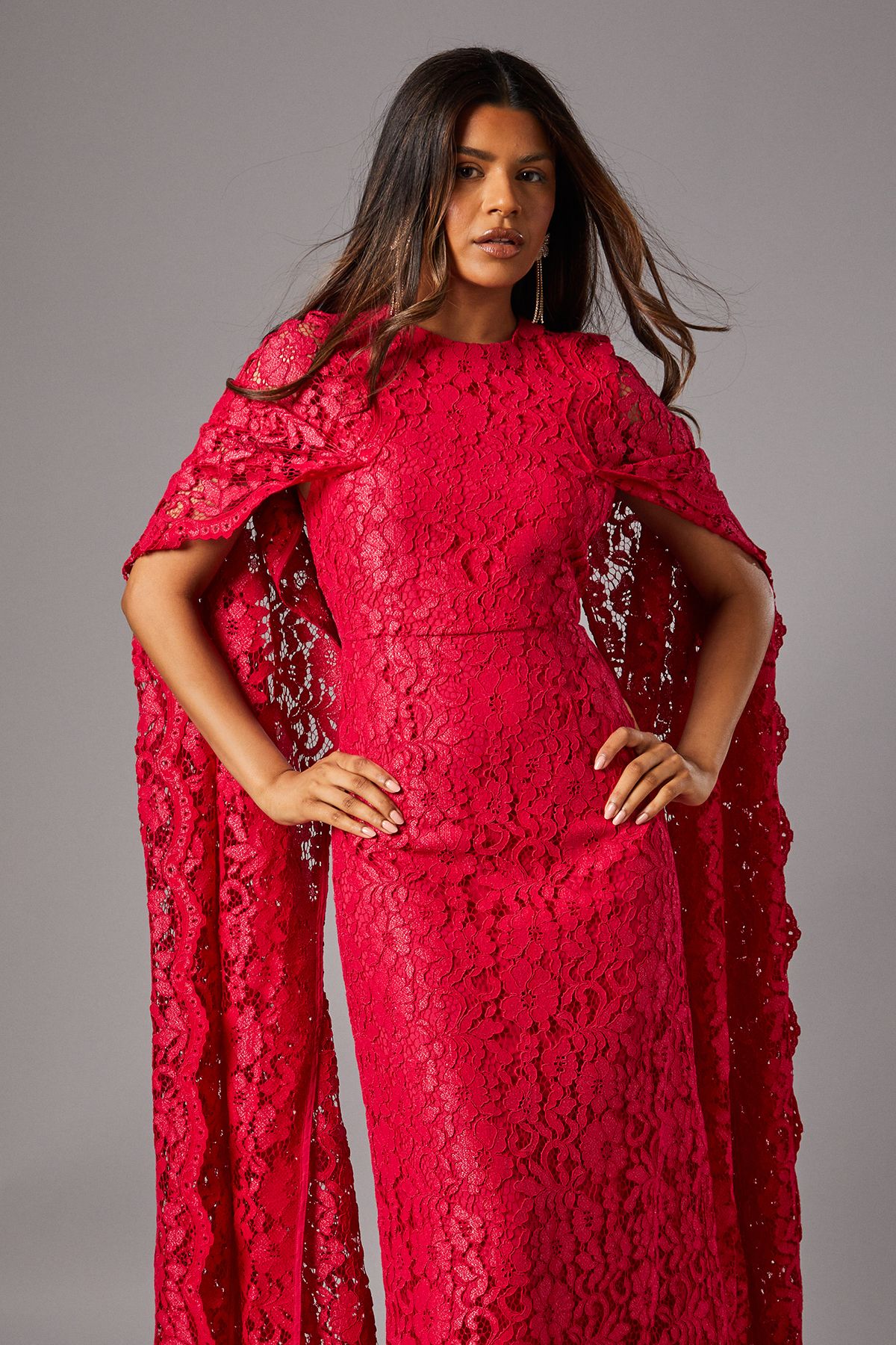 Coast Petite Lace Gown Raspberry image 3