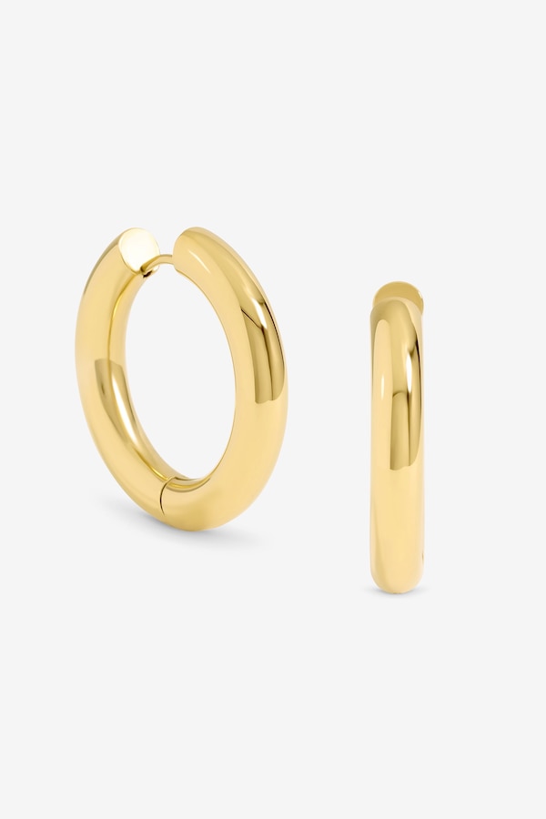 Jon Richard Waterproof Gold Plated Large Chubby Hoop Earrings