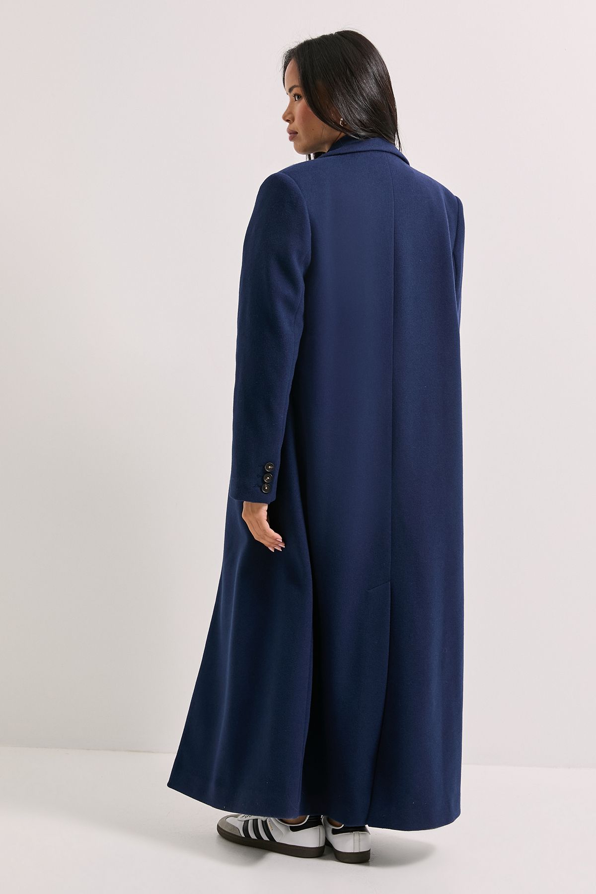 Dorothy Perkins Maxi Length Double Breasted Coat Navy image 3
