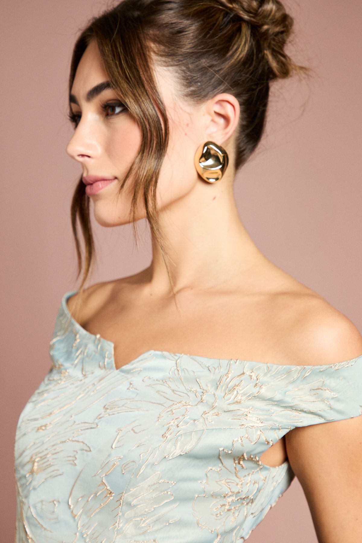 Coast Bardot Floral Jacquard Midi Dress Sage image 2