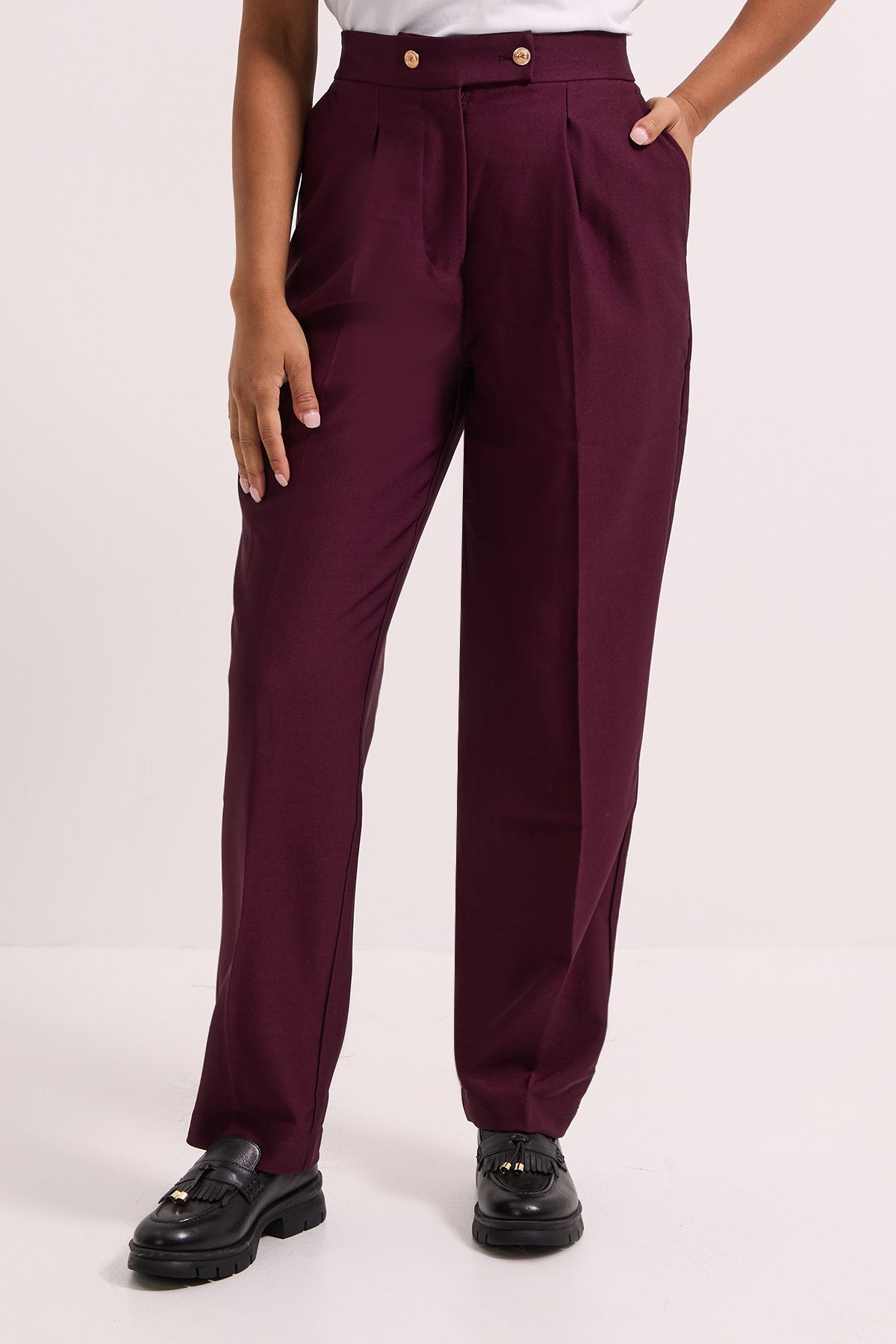 Dorothy Perkins Military Ankle Grazer Trouser Berry image 2