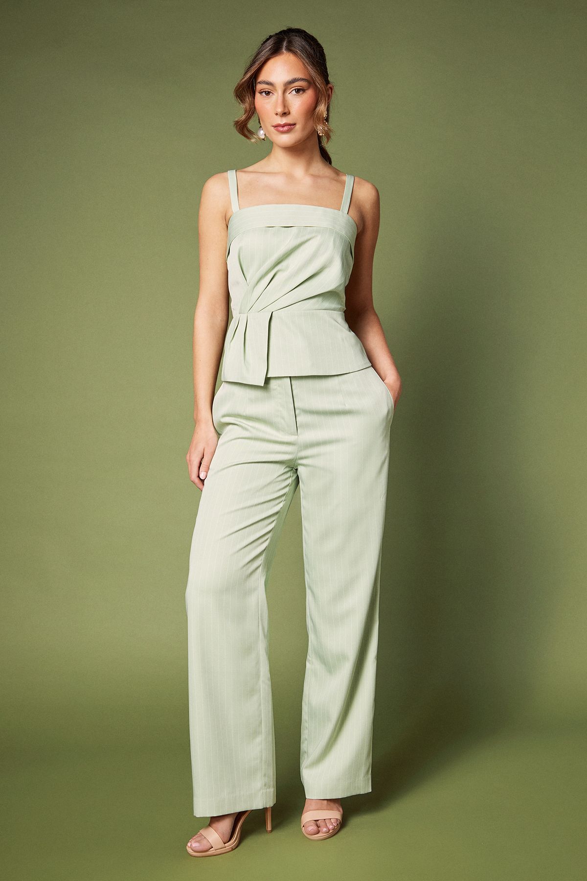 Coast Pinstripe Pleat Detail Top Mint image 2