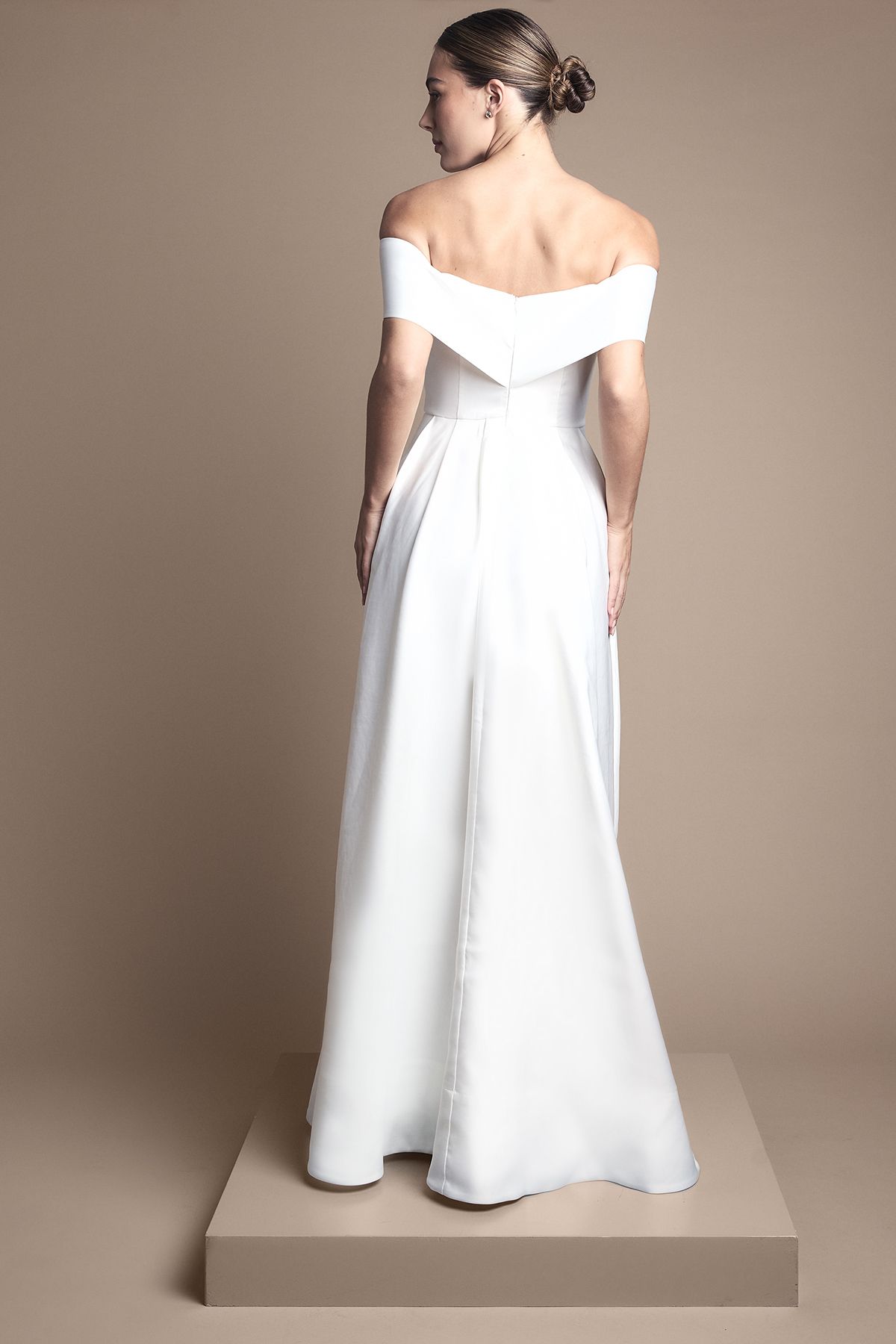 Coast Bardot Origami Satin Wedding Dress Ivory image 3