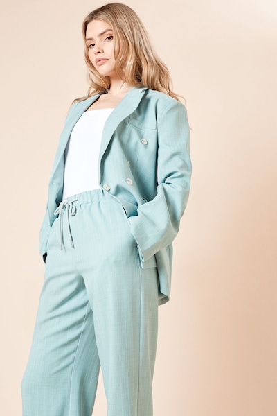 Dorothy Perkins Oversized Double Breasted Stripe Blazer Blue