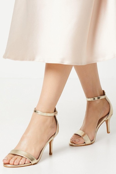 Dorothy Perkins Tasha Barely There Medium Stiletto Heel Sandals Gold