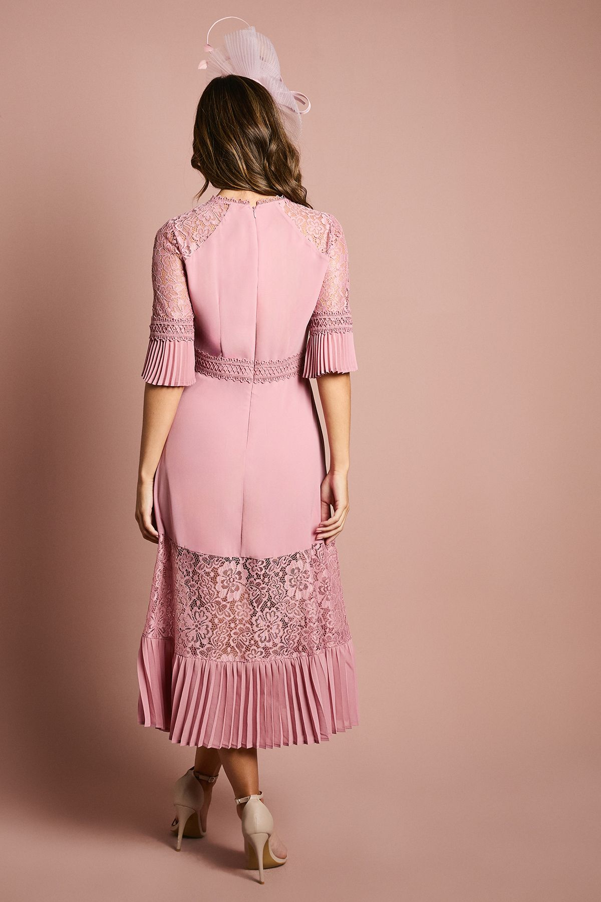 Coast Lace Insert Midi Dress Antique Rose image 3