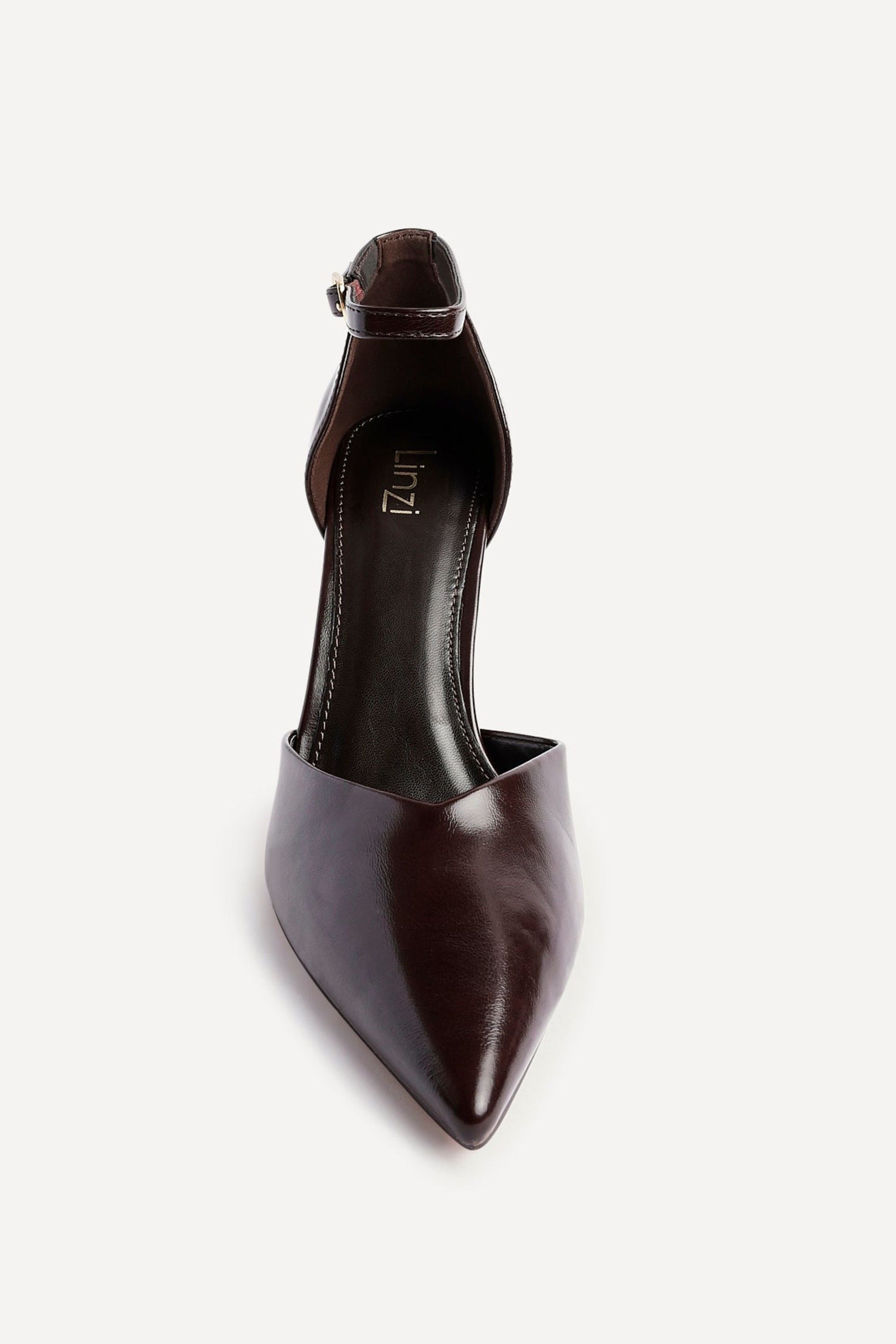 Linzi Moira Brown Faux Leather V Cut Court Heel image 4