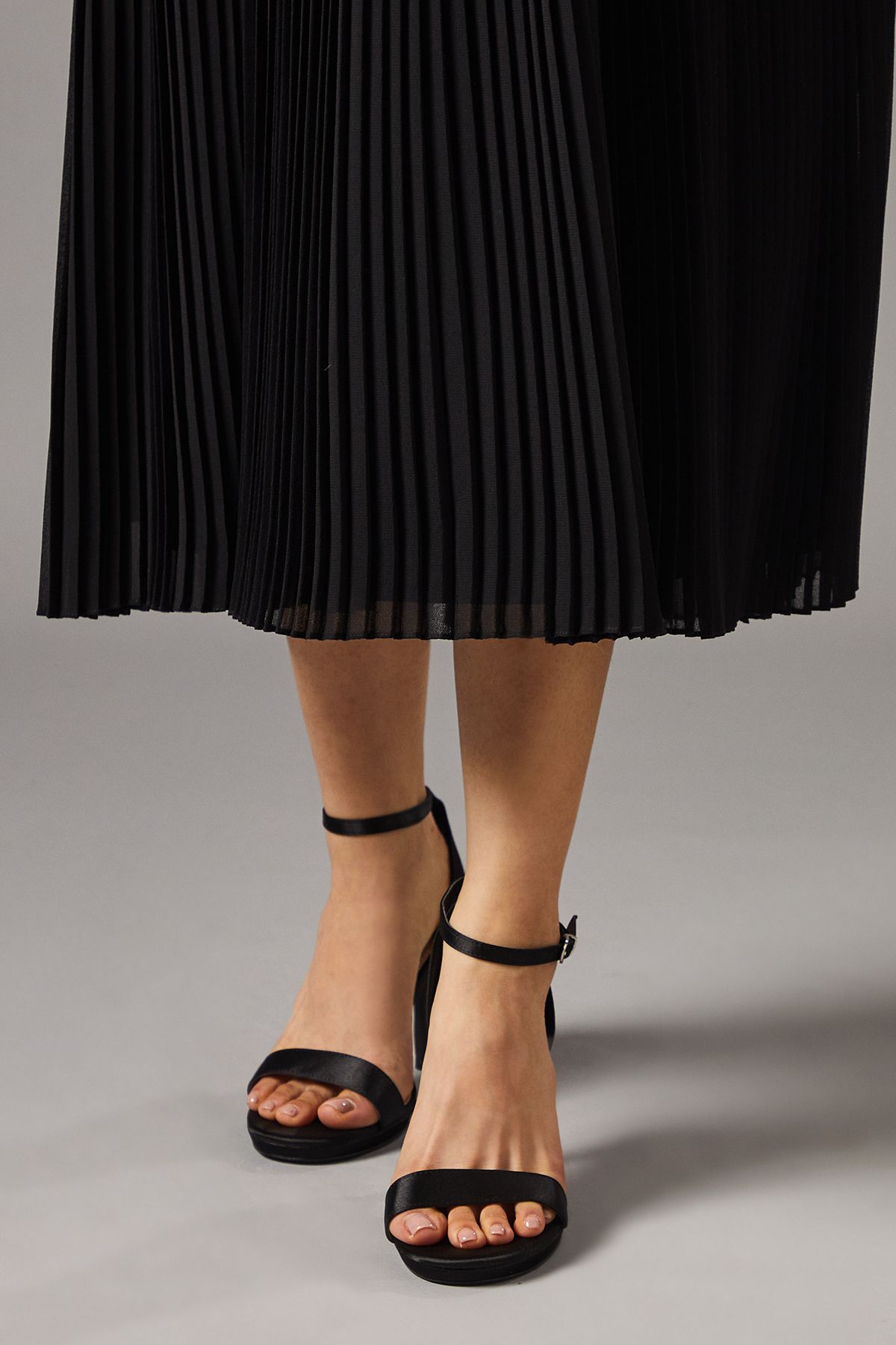 Coast Talia Satin Platform High Heel Sandals Black image 2