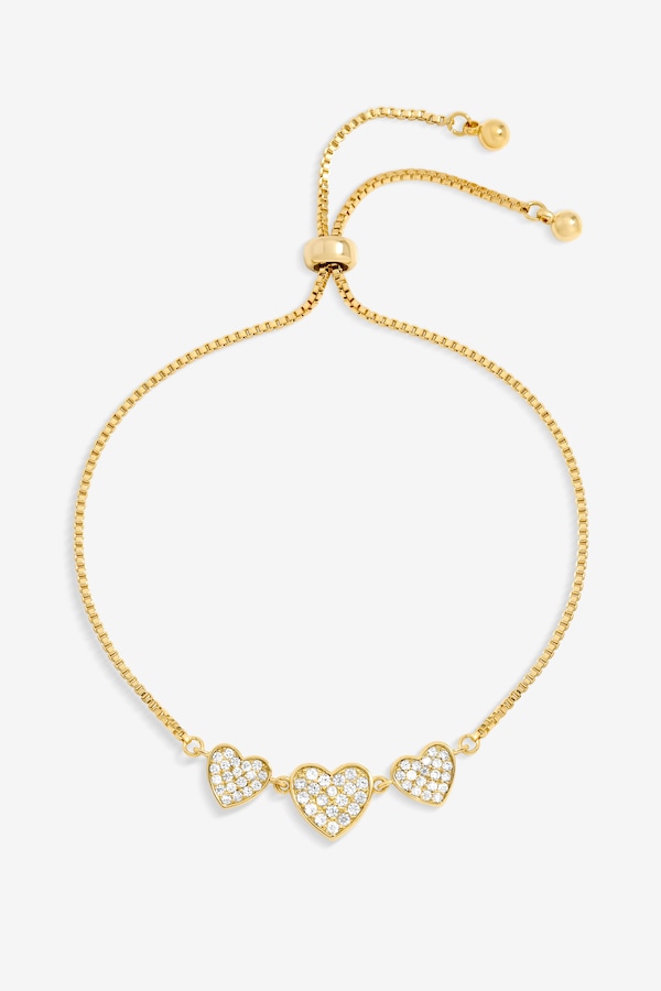Jon Richard 18K Gold Plated Micro Pave Heart Bracelet