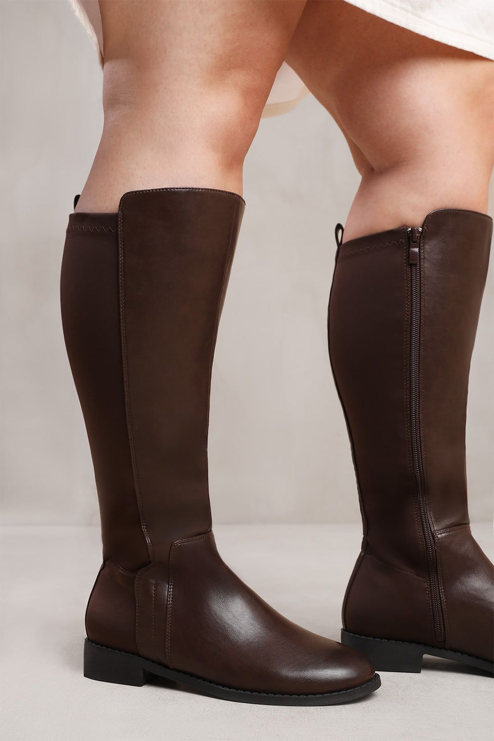 Where's That From 'Parker' Stretch Wide Calf Knee High Boots With Side Zip image 1