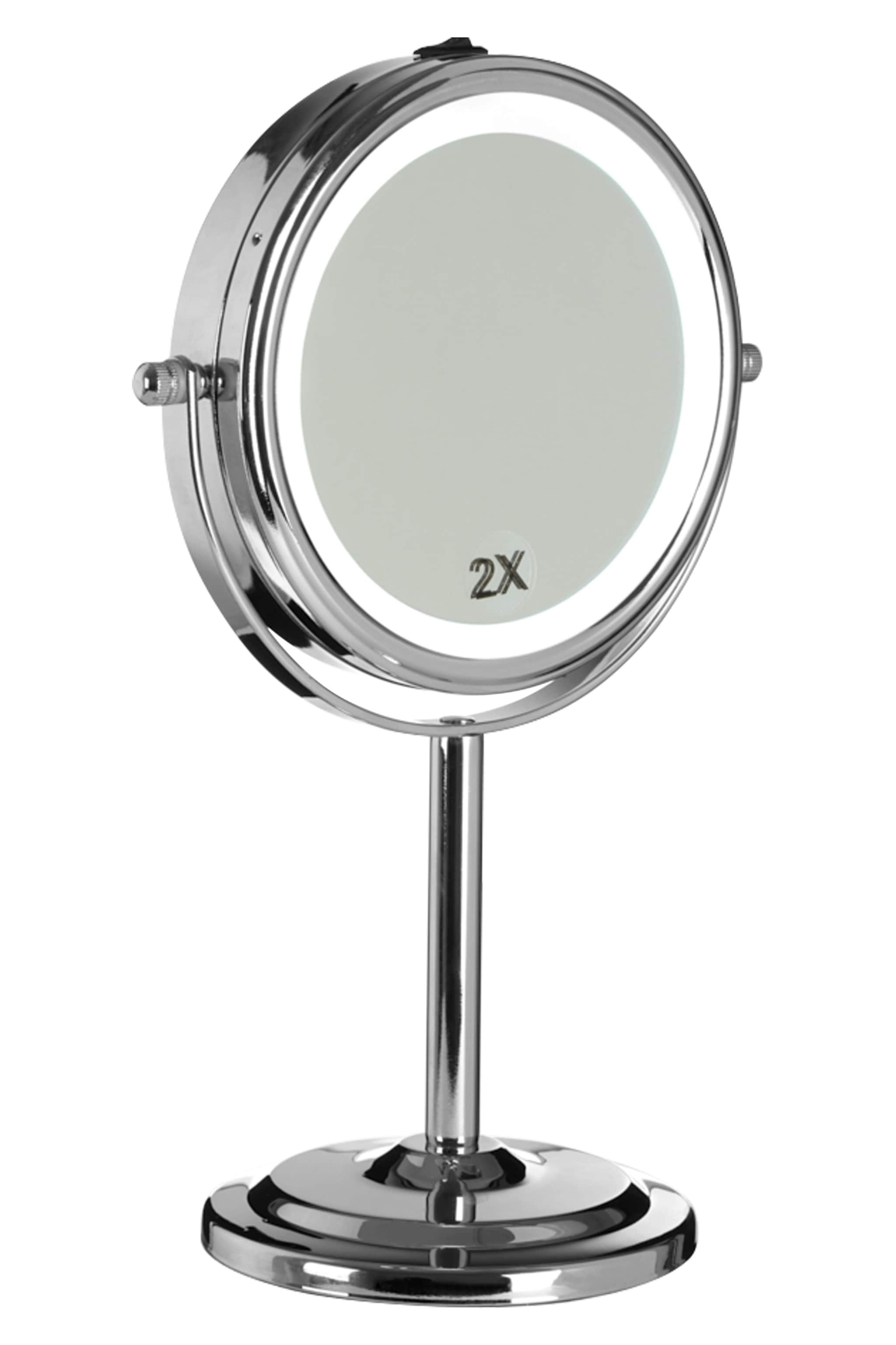 Orsina Chrome Iron Table Mirror, Durable 27x17cm Swivel Vanity Mirror, Modern Chrome Finis image 4