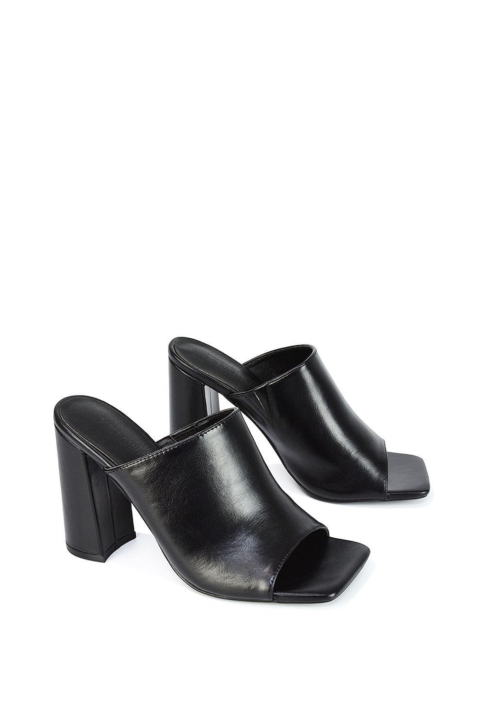 XY London 'Sunday' Square Toe Block High Heel Mule Peep Toe Sandals image 5