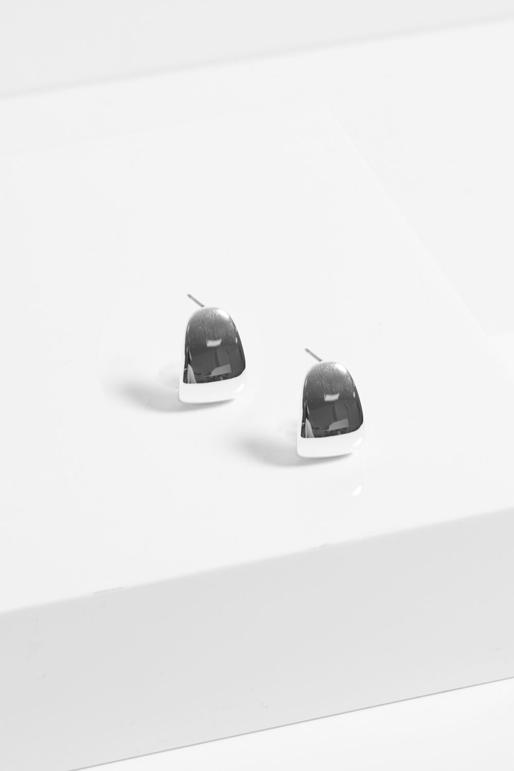 Jon Richard Silver Plated Polished Curved Earrings image 2