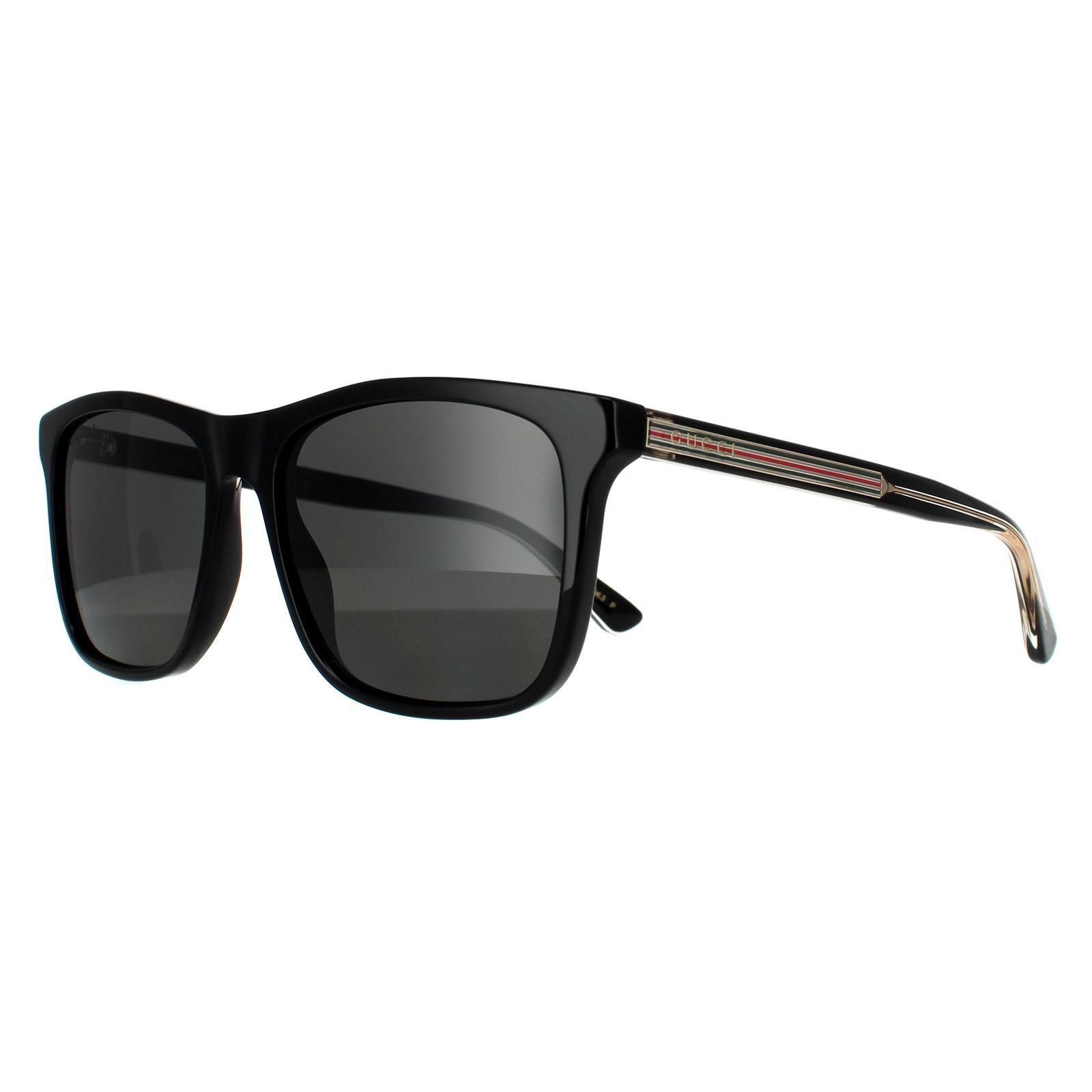 Gucci Rectangle Black Grey Polarized Sunglasses image 2