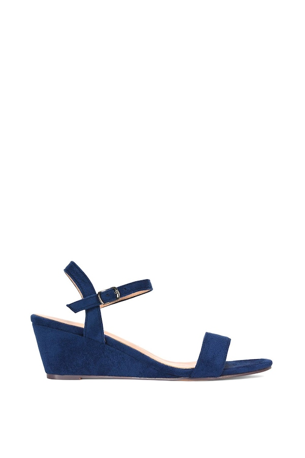 XY London 'Alissa' Open Toe Wedge Heel Sandals With Ankle Strap
