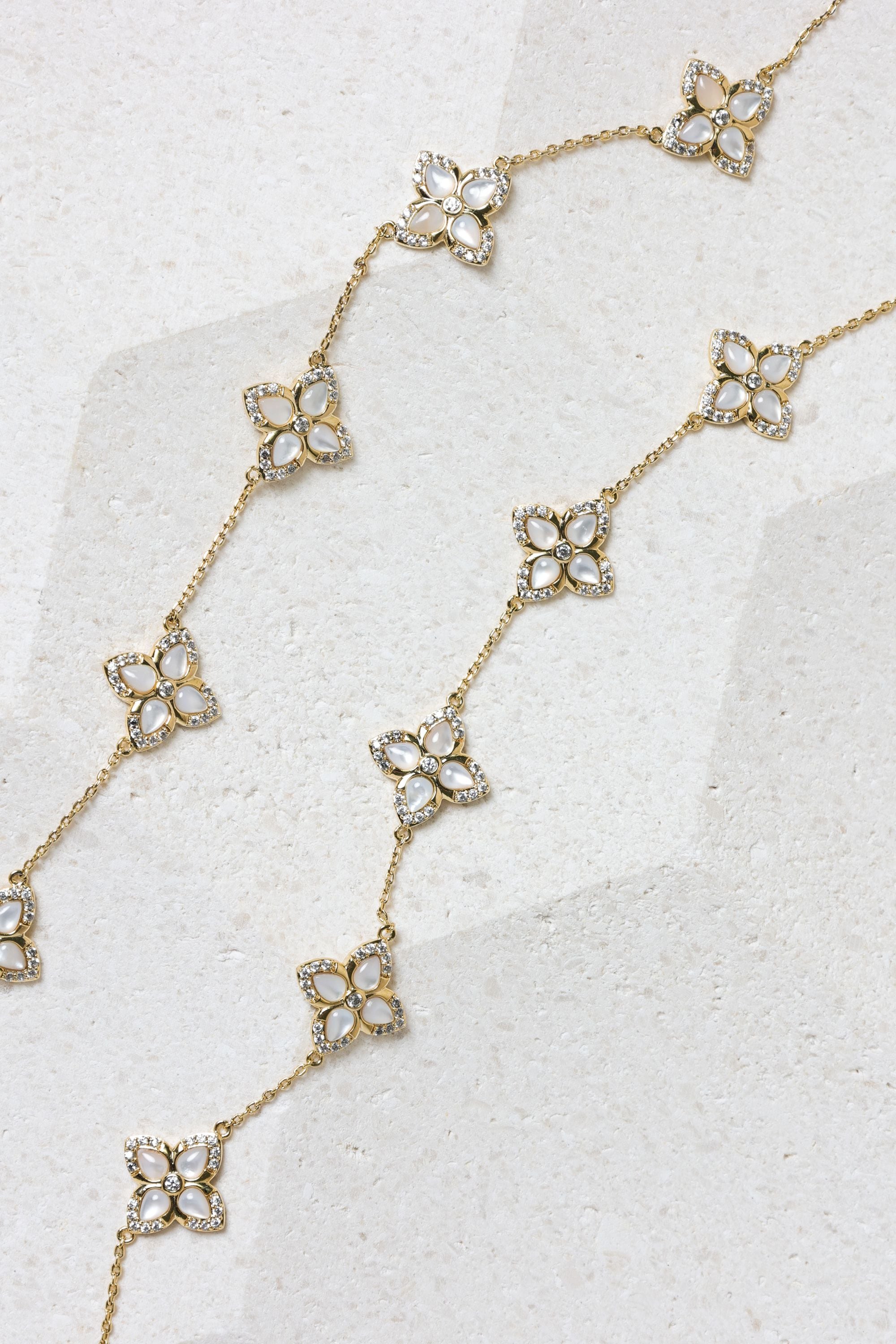 Jon Richard 14K Gold Plated and Mother of Pearl Clover Necklace image 3