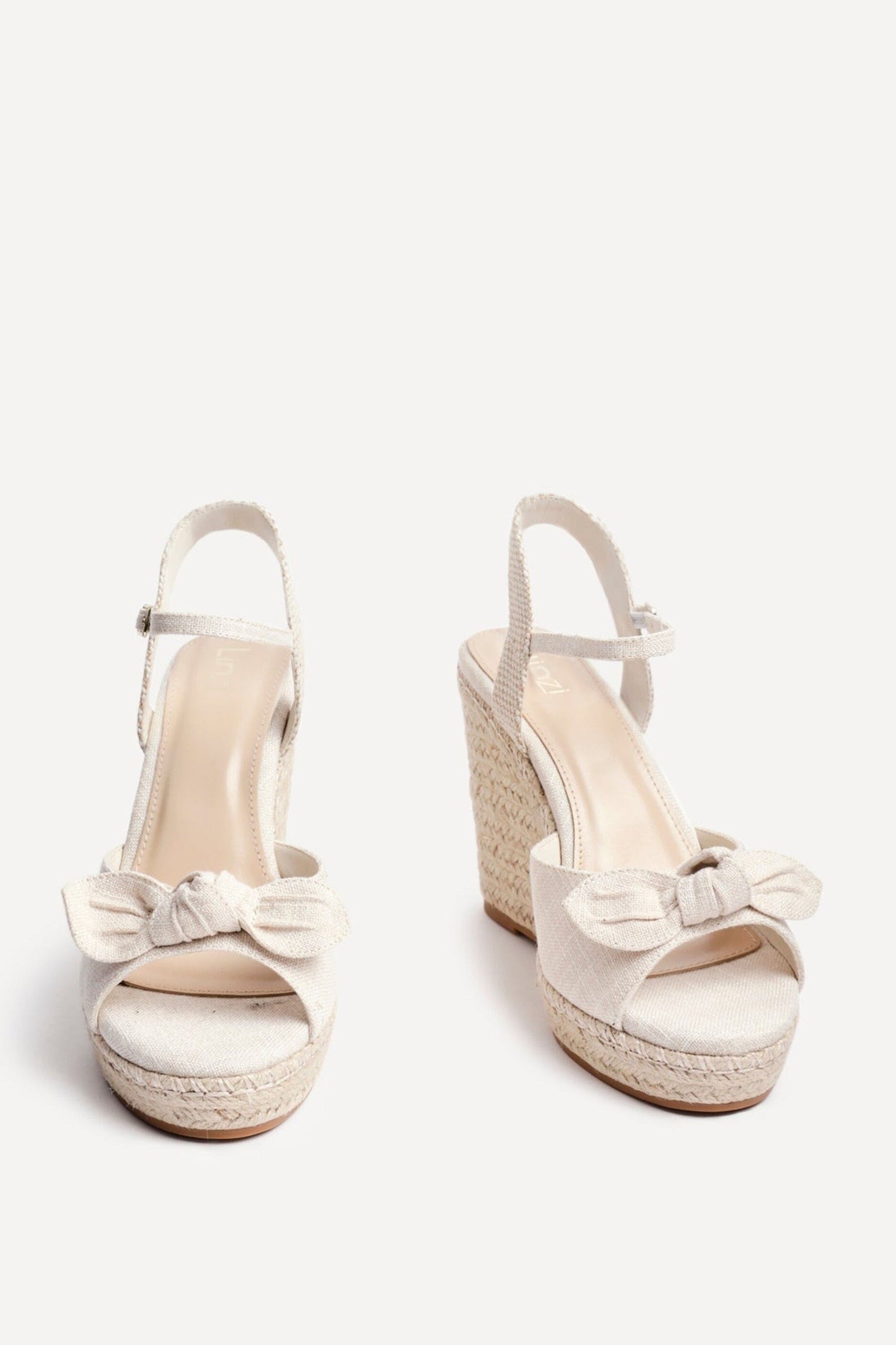 Linzi Portofino Beige Canvas Espadrille Wedge image 3