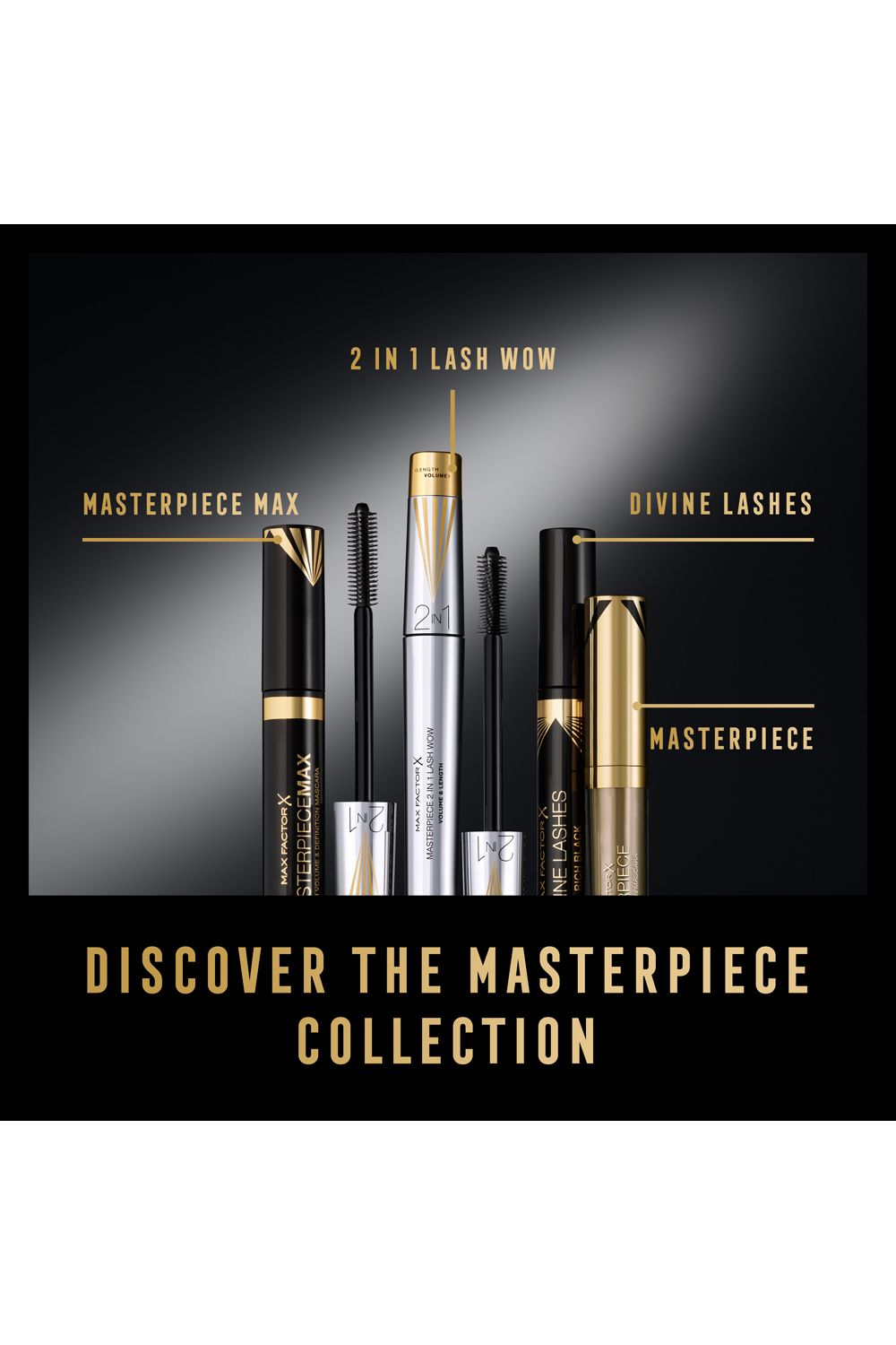 Max Factor Masterpiece 2 In 1 Lash WOW Volume & Length Mascara Black image 6