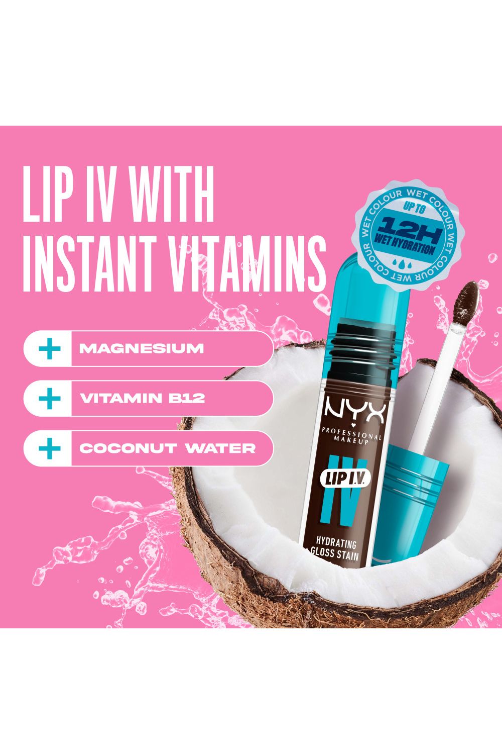 NYX Professional Makeup Lip IV Hydrating Gloss Stain, Lip Gloss 5ml Espresso Soak image 7