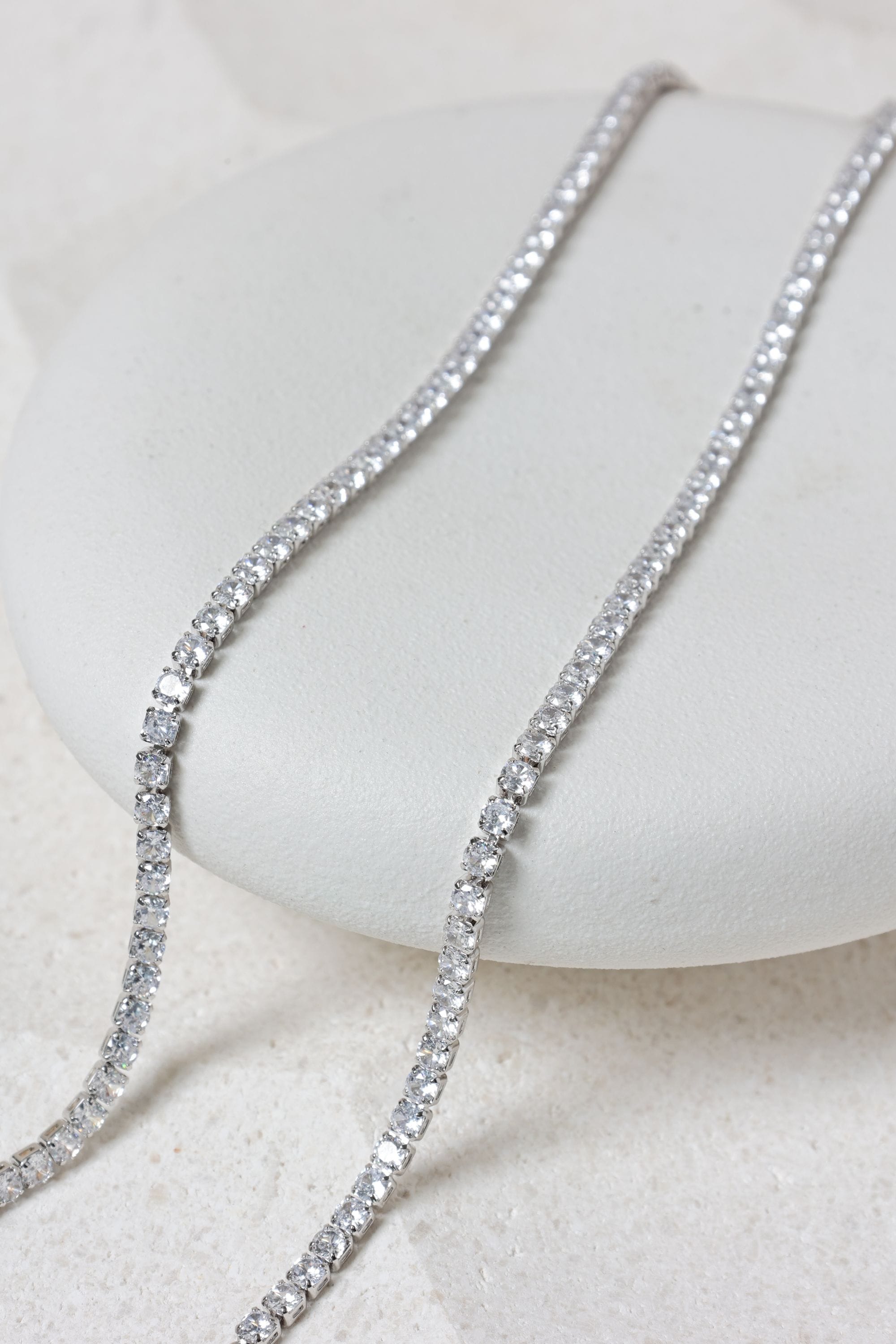 Jon Richard Rhodium Plated and Cubic Zirconia Round Tennis Necklace image 3