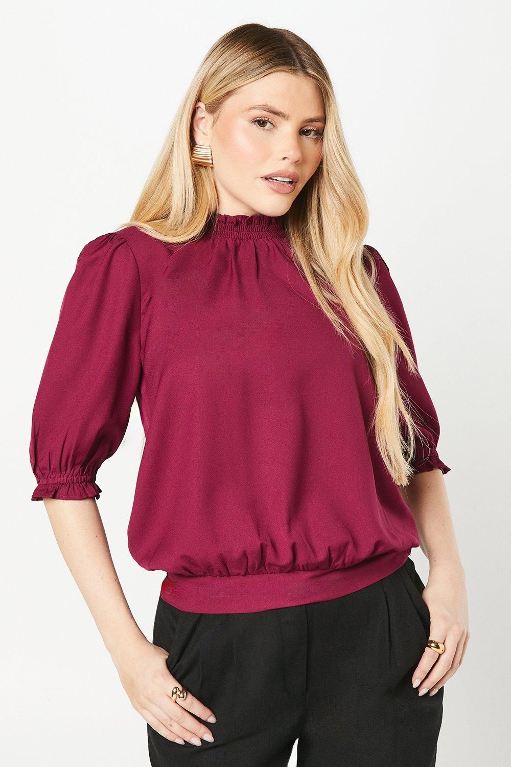 Dorothy Perkins Half Sleeve Blouse Berry image 1