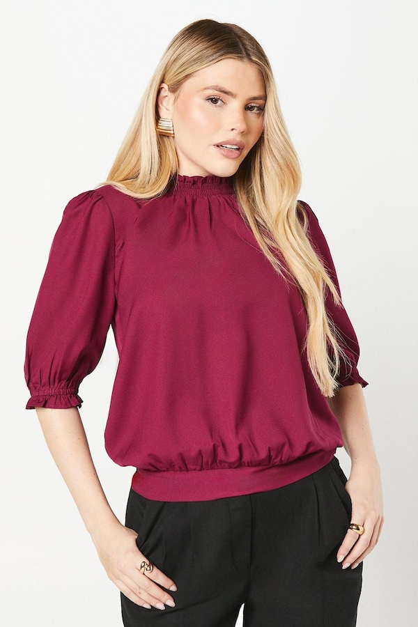 Dorothy Perkins Half Sleeve Blouse Berry