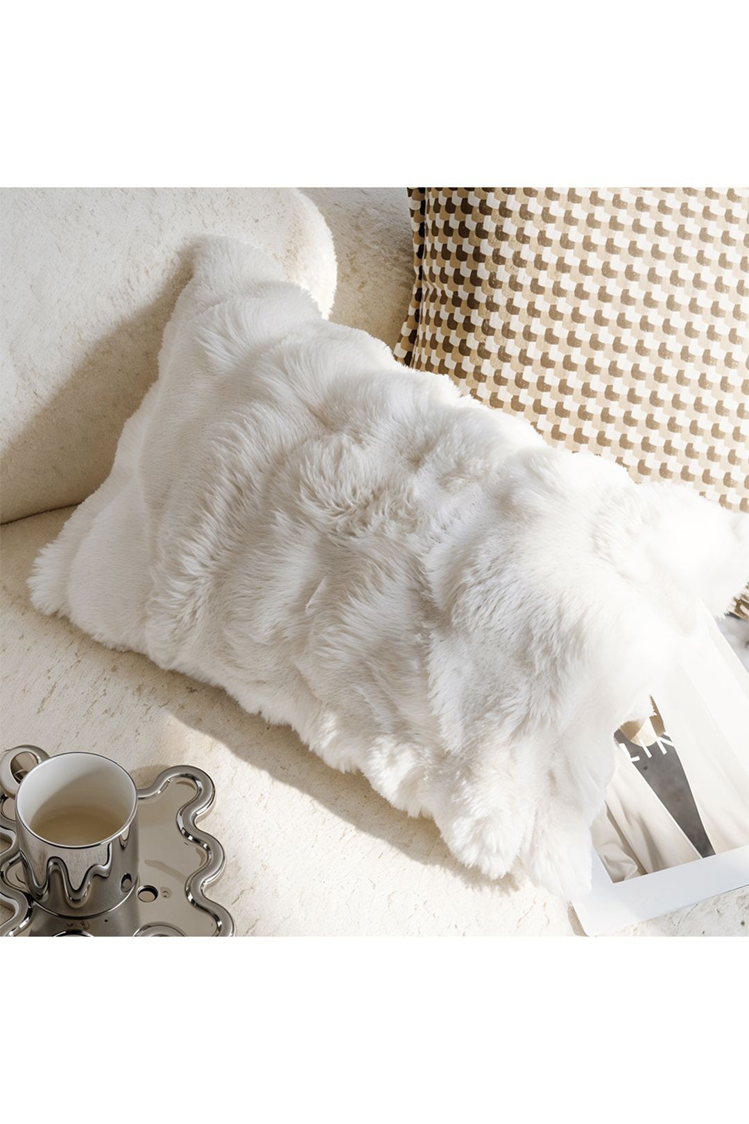 Living and Home Plush Textured Decorative Throw Pillow Case image 8