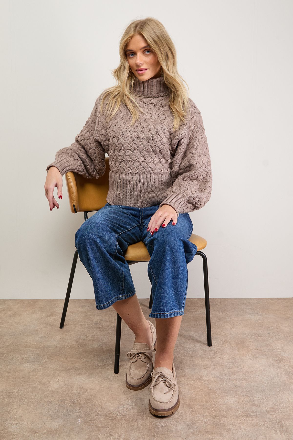 Oasis Claire Faux Suede Chunky Boat Shoes Taupe image 2