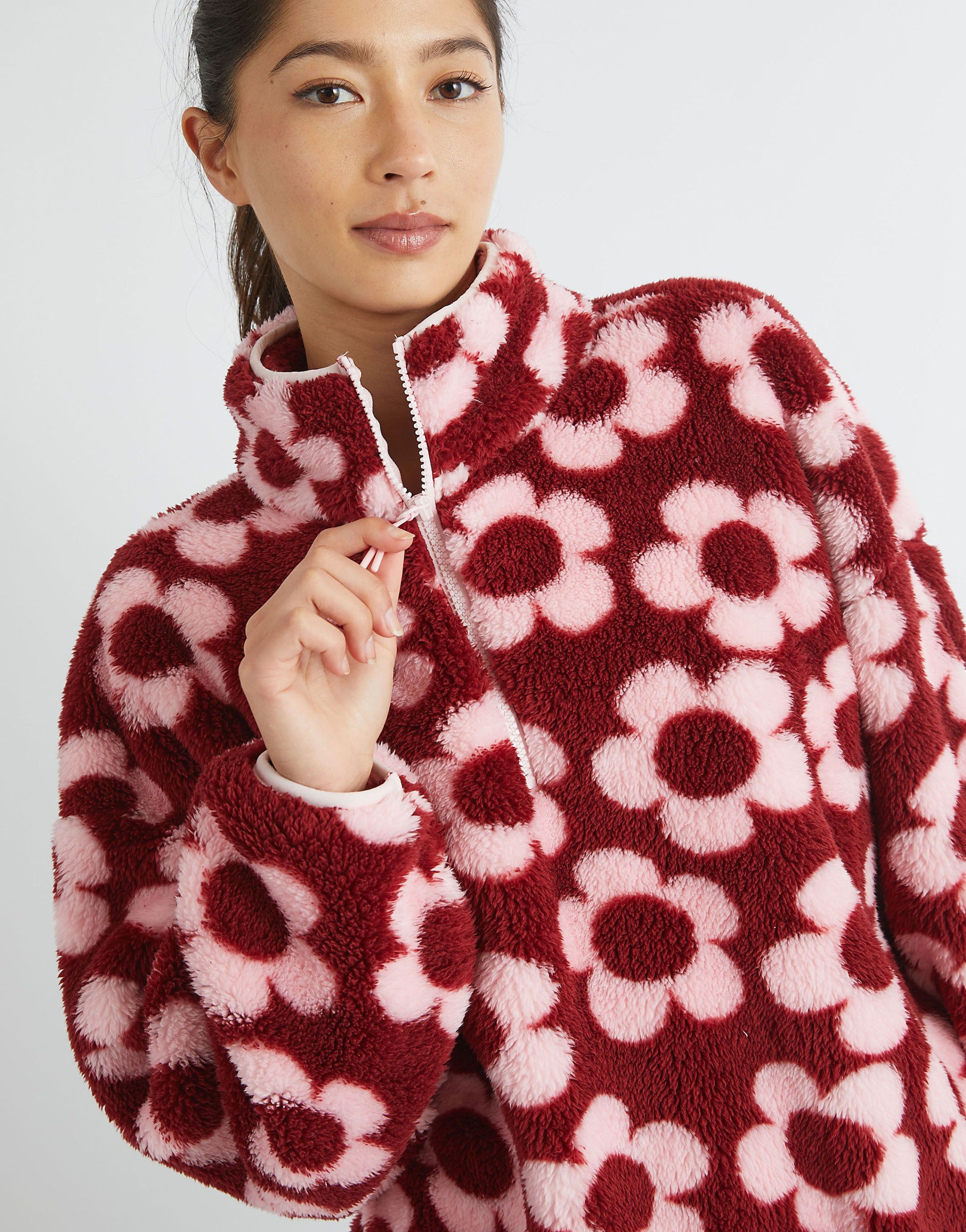 SKINNYDIP Pink Flower Longline Fleece image 3