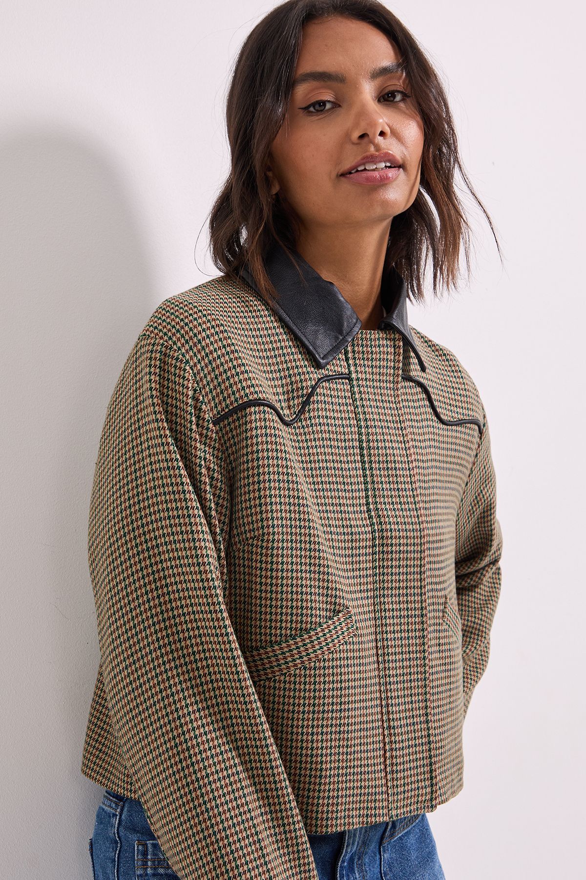 Dorothy Perkins PU Collar Jacket Multi