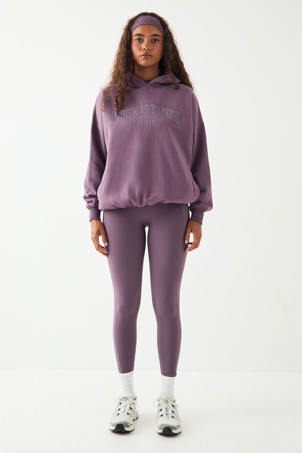 DSGN Studio DSGN Studio Collegiate Applique Oversized Hoodie Grape image 5