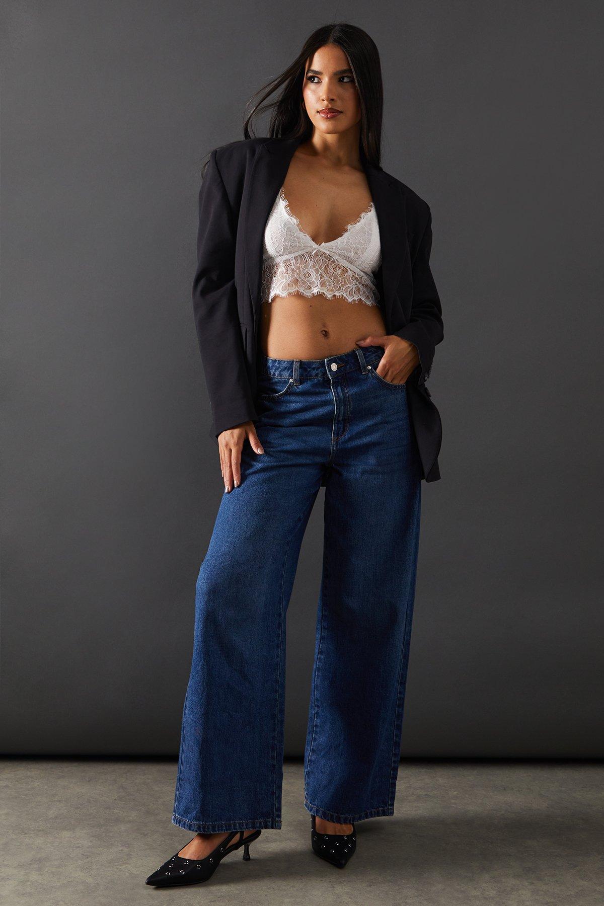 Warehouse Soft Lace Cross Back Bralette White image 4