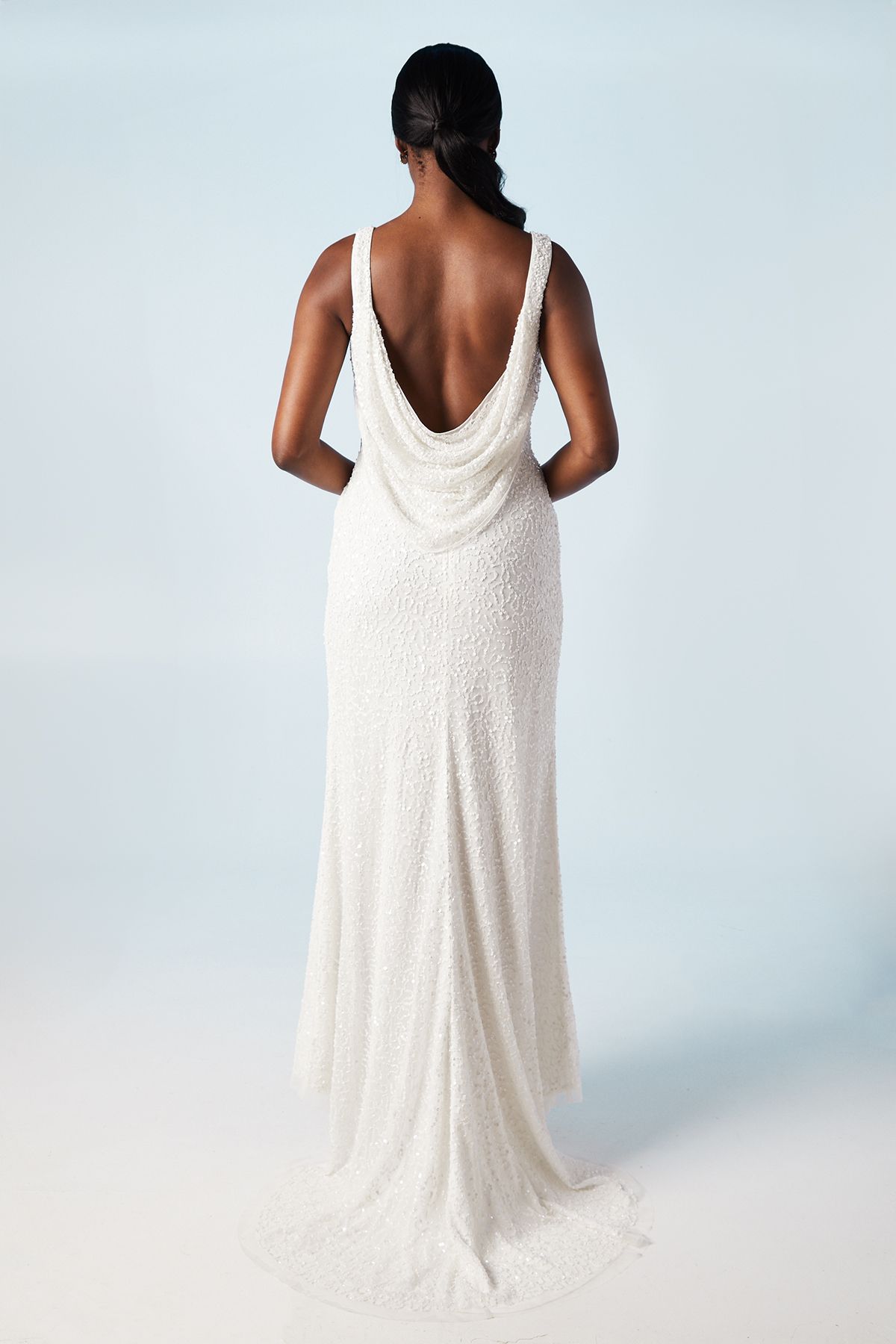 Coast Embellished Cowl Back Wrap Wedding  Dress Ivory image 3