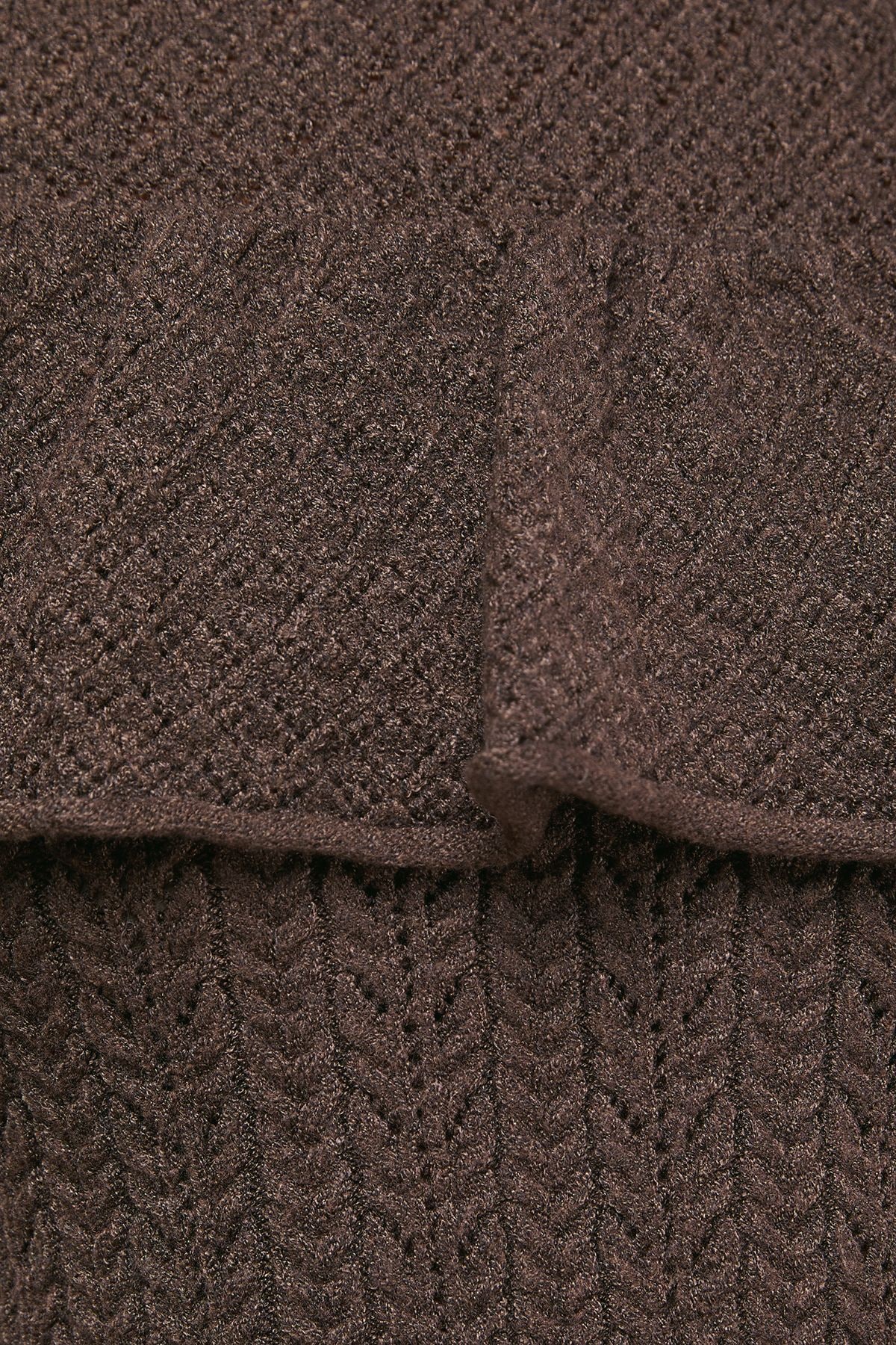 Oasis Frill Yoke Detail Pointelle Jumper Mocha image 5