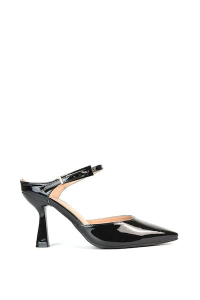 XY London 'Evie' Low Block Heel Court Shoes With Pointed Toe