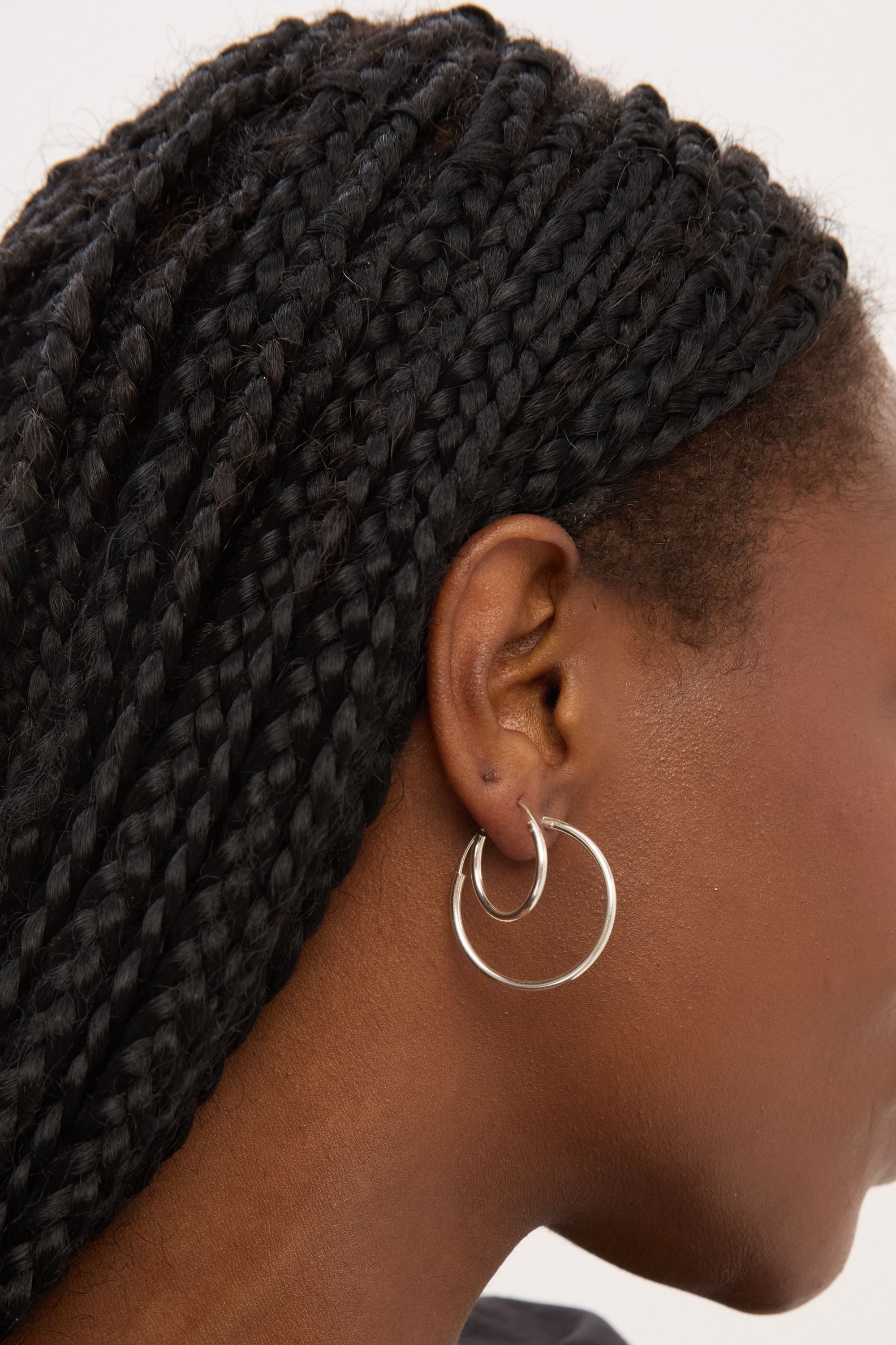 Simply Silver Sterling Silver 925 Polished 20mm Sleeper Hoop Earrings image 2