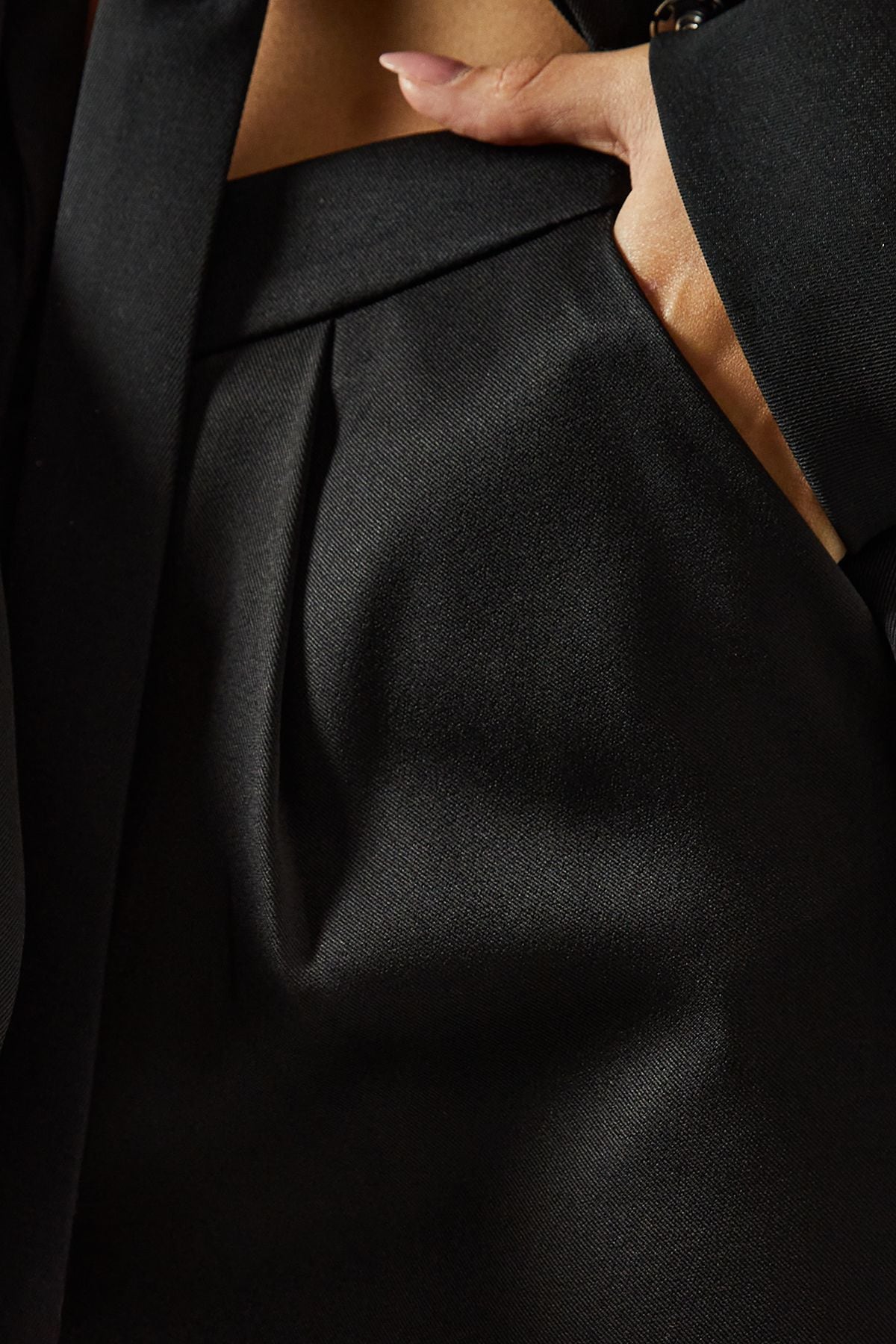 MissPap Tailored Fold Over Hem Trousers Black image 5