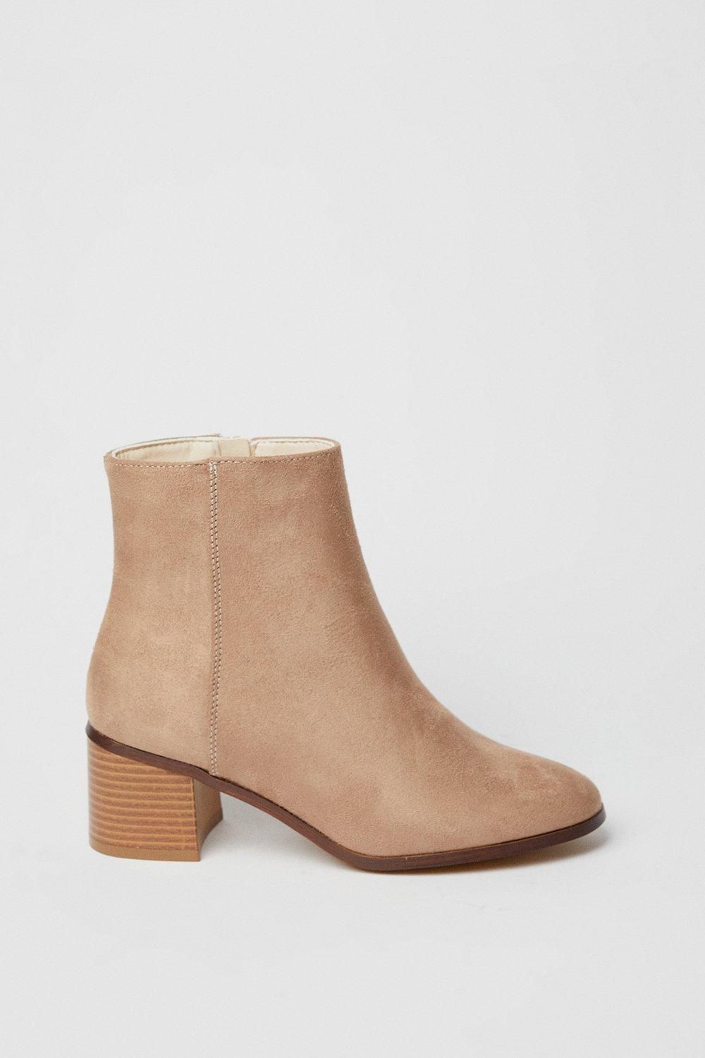 Dorothy Perkins Andrea Block Heel Ankle Boots Taupe image 2