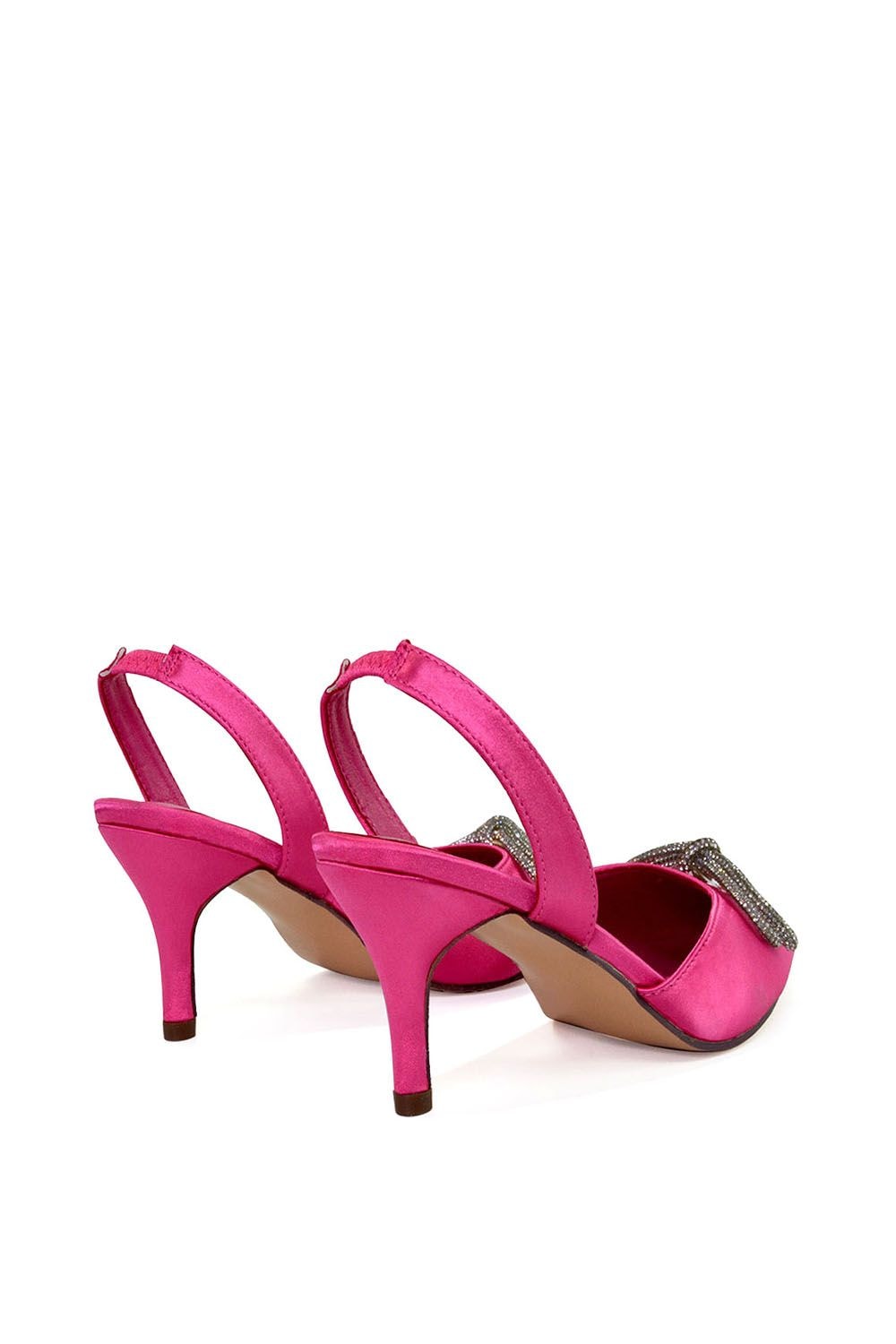 XY London 'Marinah' Slingback Diamante Bow Low Heel Court Shoes image 3