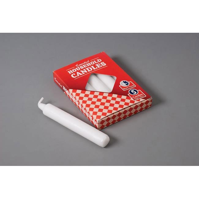 Essential Essential Household Candles White 6'' 5 Pack image 1