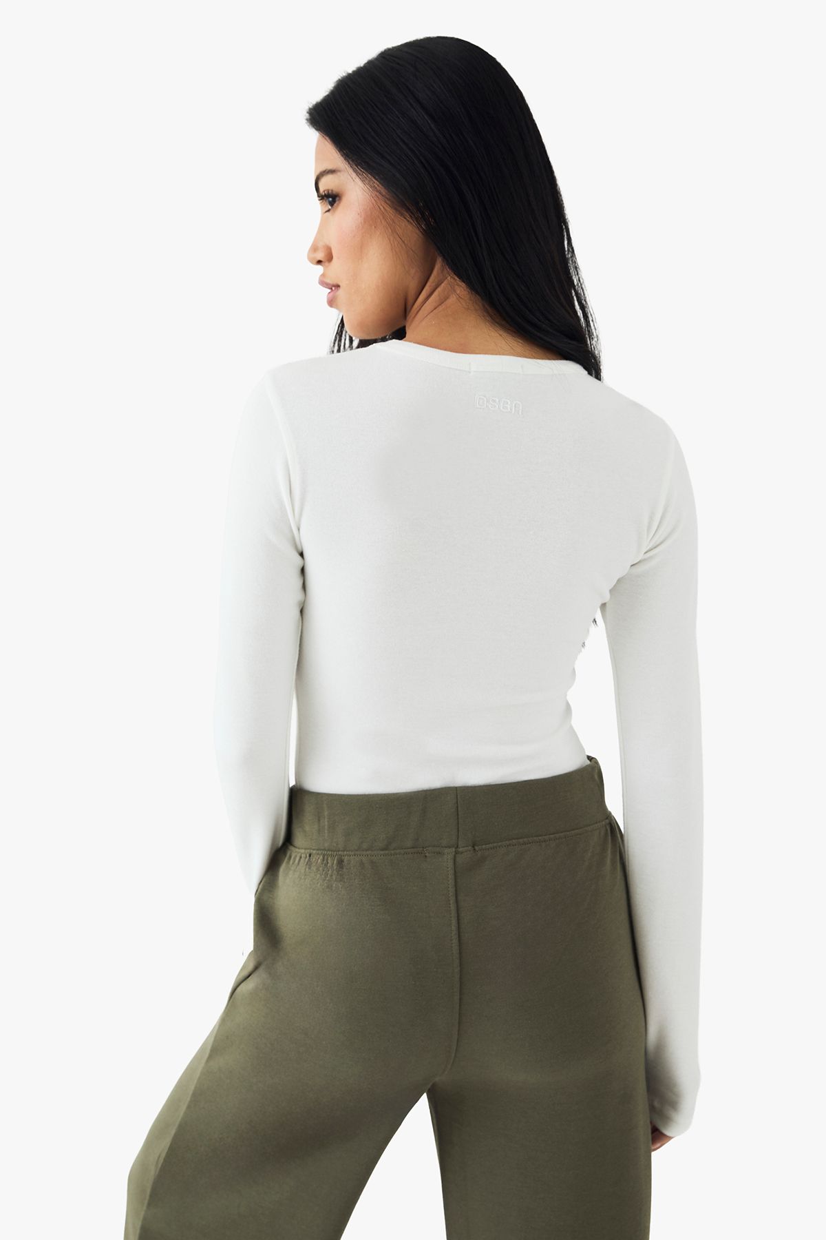 DSGN Studio DSGN Studio Embroidered Long Sleeve Top White image 2