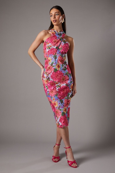 Coast Printed Lace Tulip Shift Dress Red