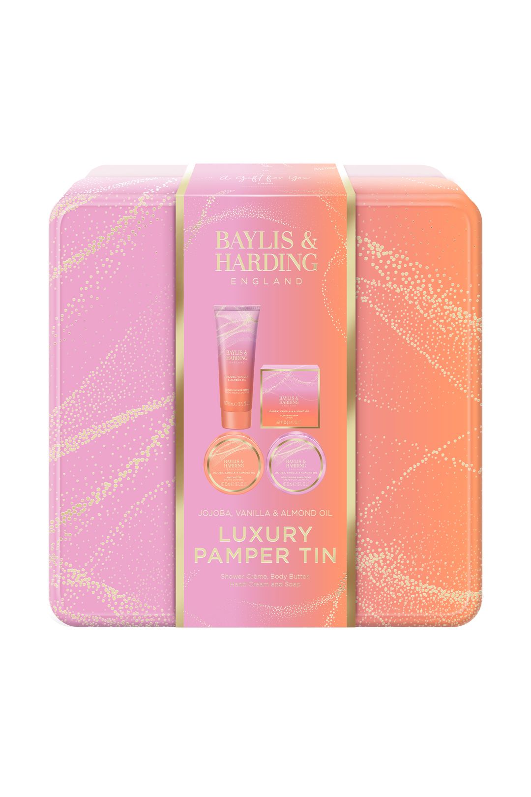Baylis & Harding Jojoba, Vanilla & Almond Oil Luxury Pamper Tin Gift Set Multi image 1
