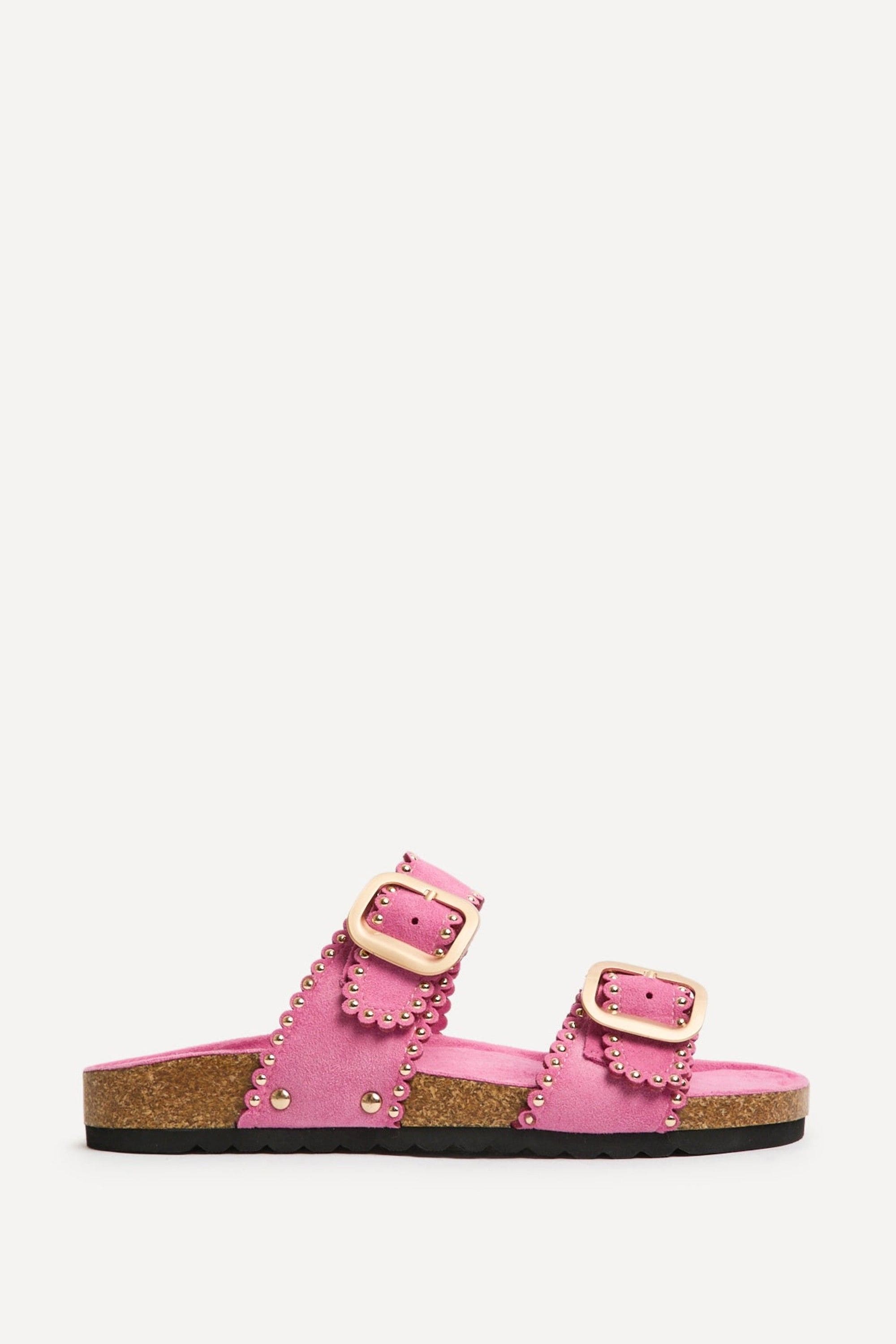 Linzi Kelsie Fuchsia Double Buckle Sandals