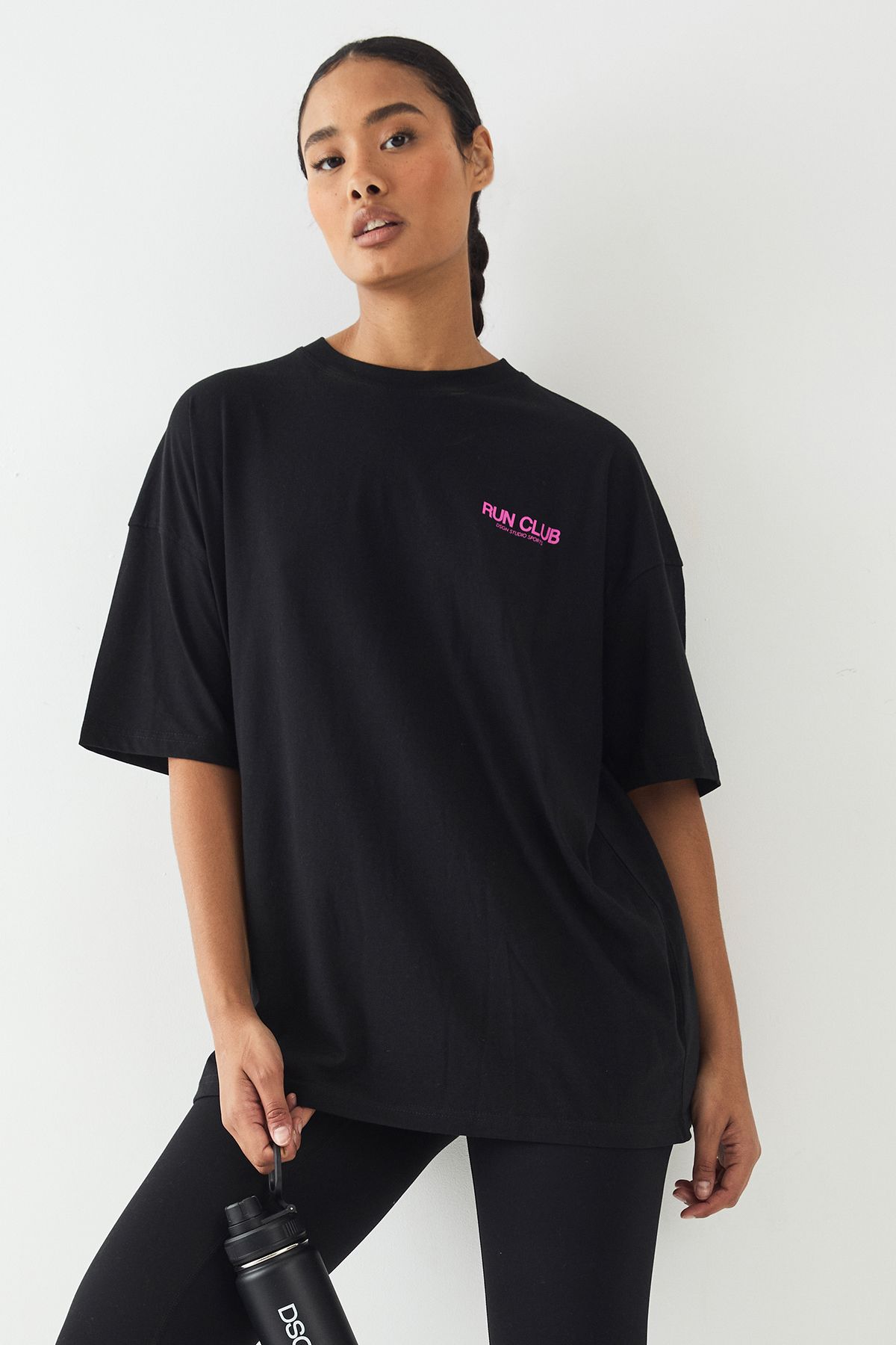 DSGN Studio DSGN Studio Sport Run Club Oversized T-Shirt Black image 1