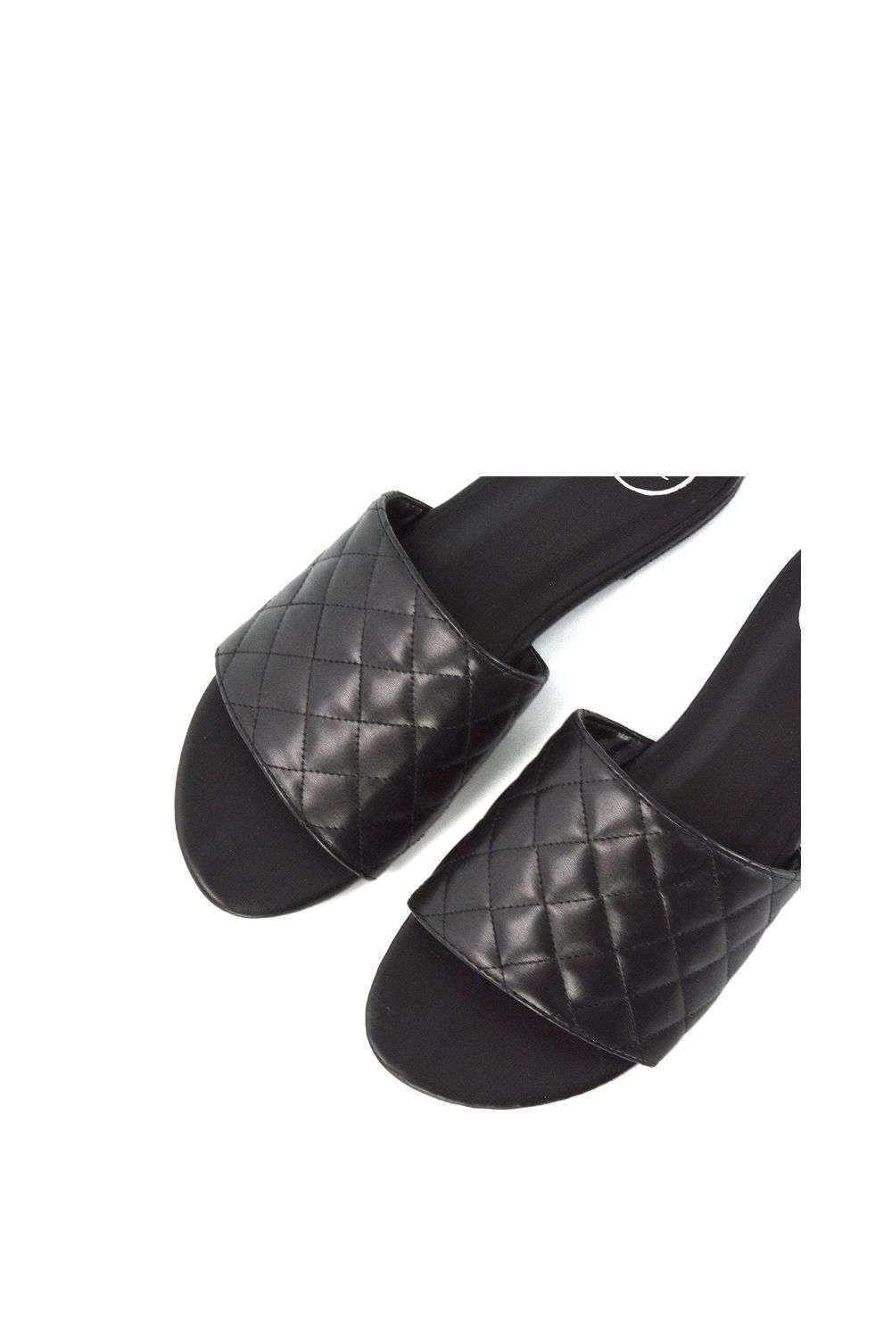 XY London 'Saylor' Quilted Detail Strappy Sandal Flat Sliders image 5
