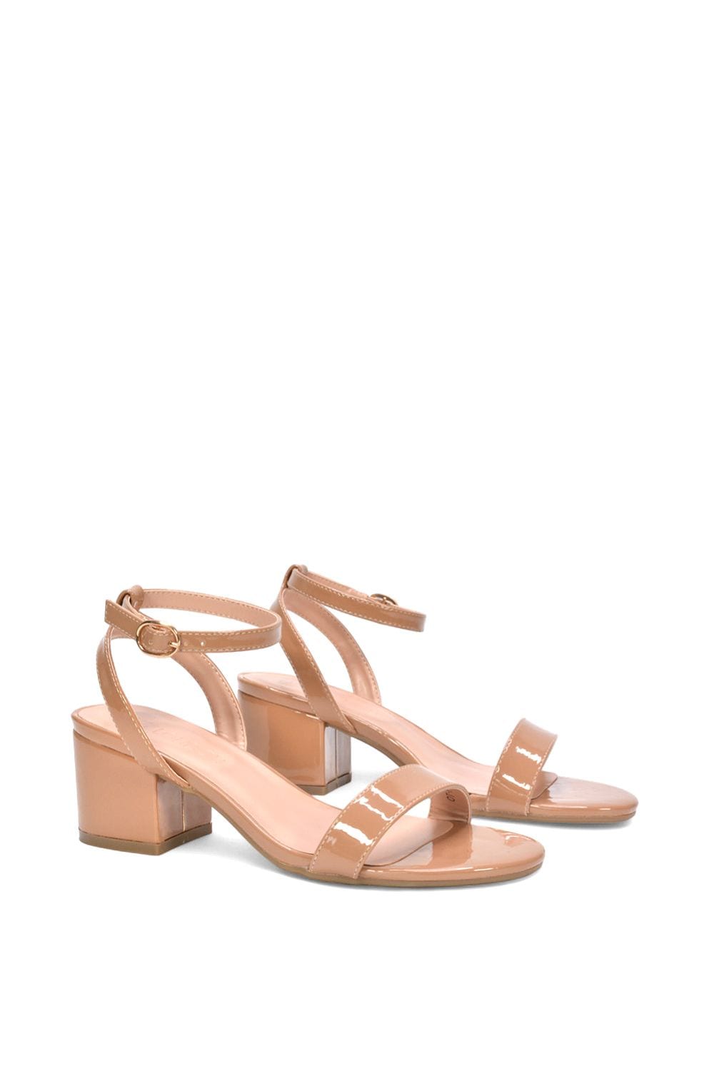 XY London 'Gemma' Low Block Heel Open Toe Strappy Sandal Shoes image 4